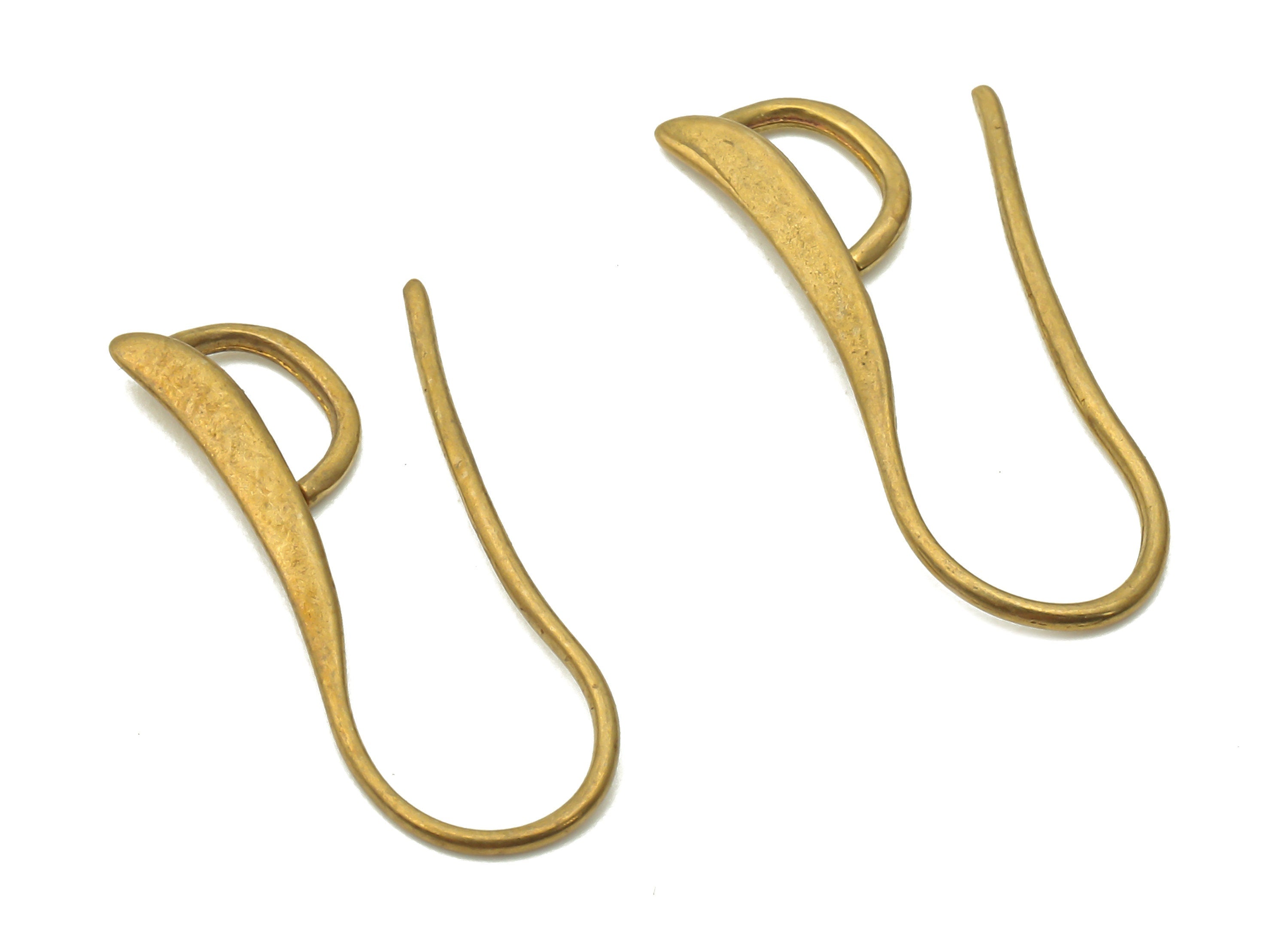 Brass Earrings Wires - Raw Brass Round Earring Hooks - Earrings Wires - Brass Earrings Findings - 21.95x8.07x1.6mm - PP7779 - DOMEDBAZAAR