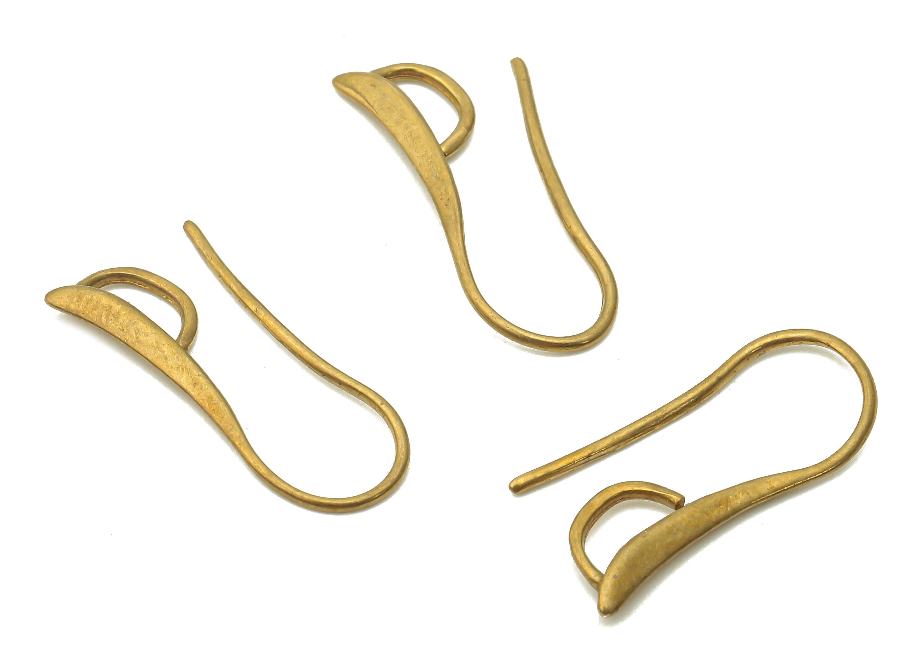 Brass Earrings Wires - Raw Brass Round Earring Hooks - Earrings Wires - Brass Earrings Findings - 21.95x8.07x1.6mm - PP7779 - DOMEDBAZAAR