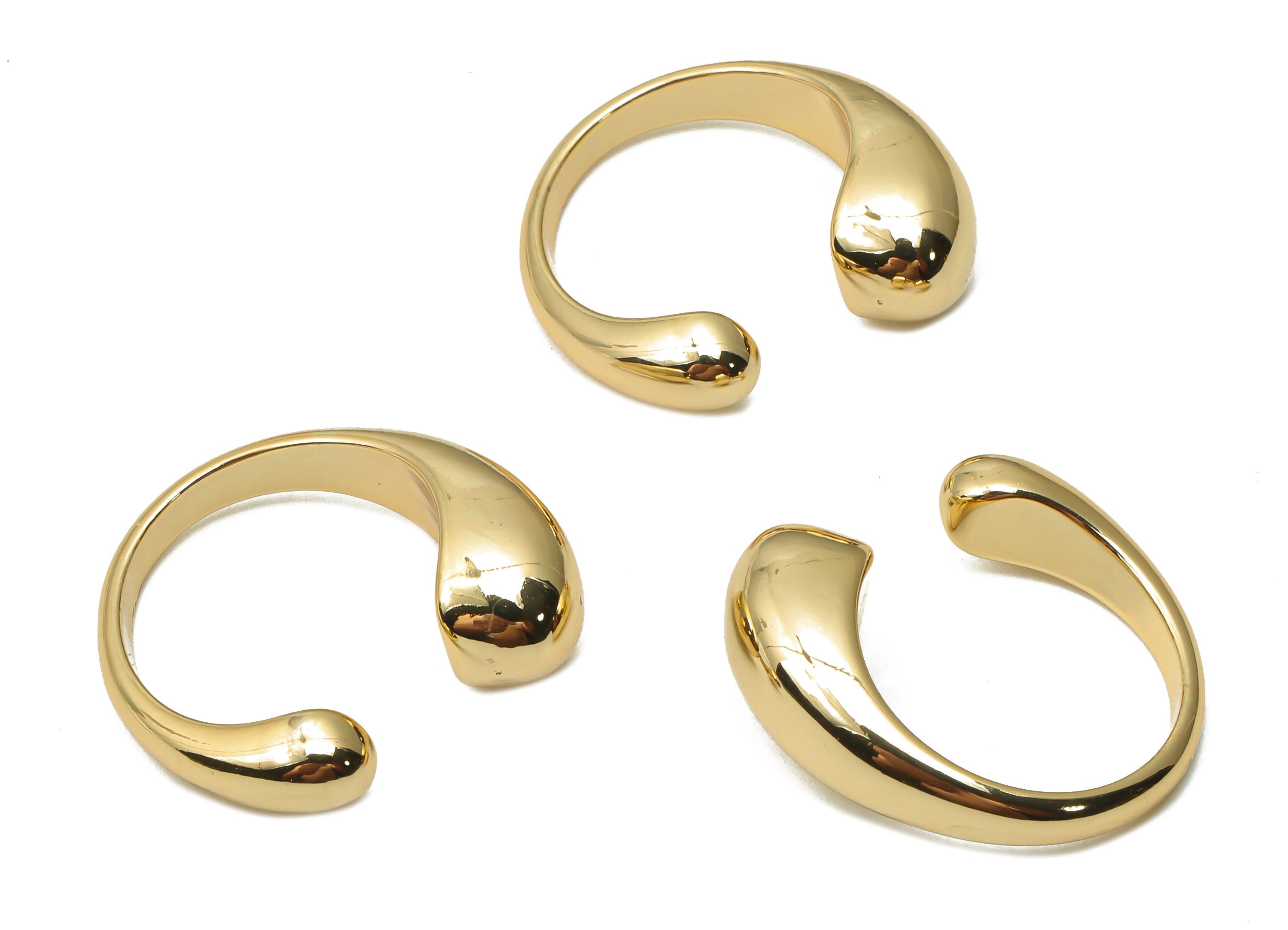 Brass Beads Ear Cuff - Brass Cuff Earring - Cartilage Ear Cuffs - No Piercing Ear Cuffs  - 18K Real Gold Plated- 21.6x20.11x5.74mm - RGP4856 - DOMEDBAZAAR
