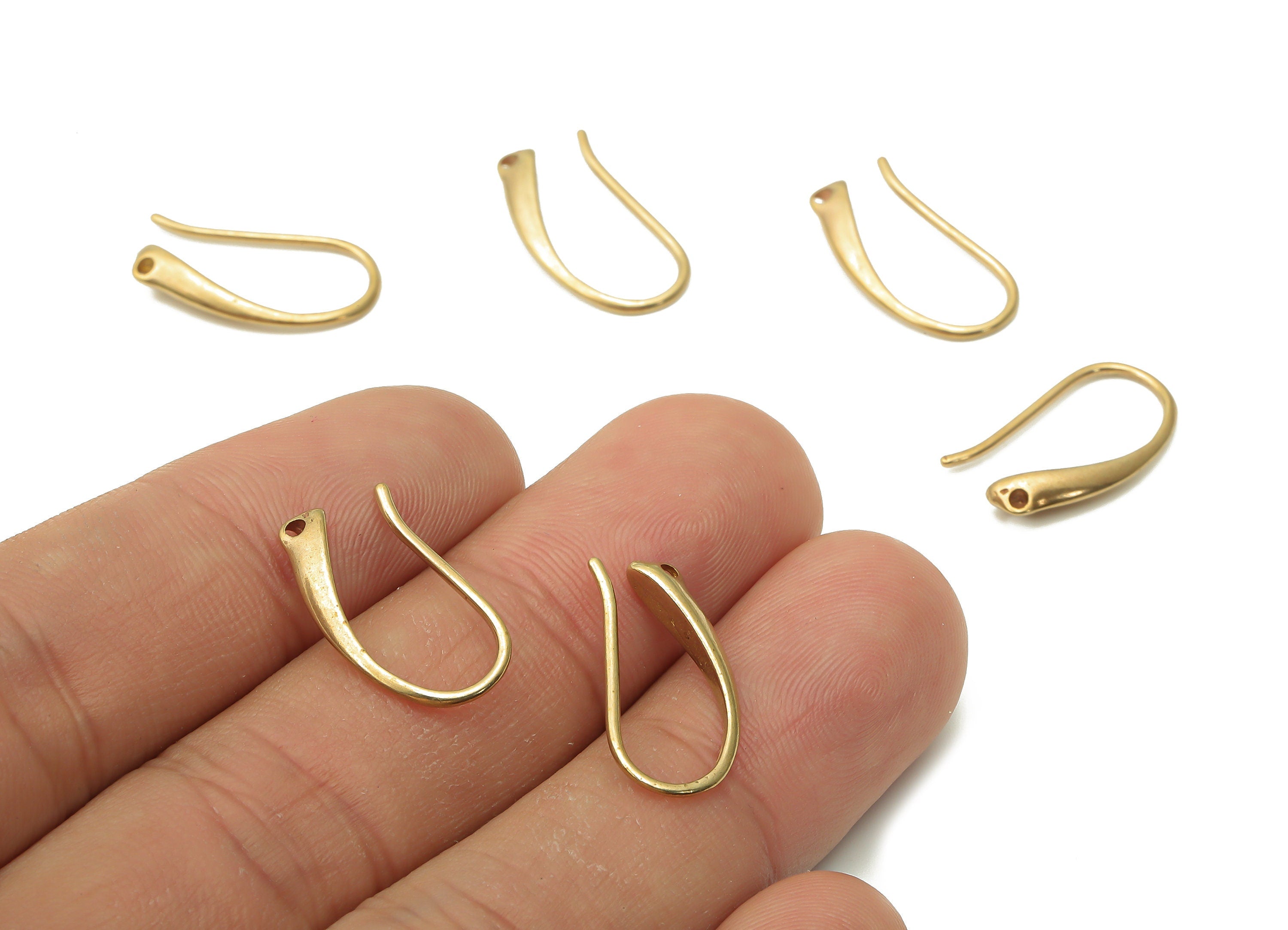 Brass Earrings Wires - Raw Brass Hole Earring - Brass Pendant - Raw Brass U Earrings - Earring Findings - 18.75x8.6x2.1mm - PP7793 - DOMEDBAZAAR