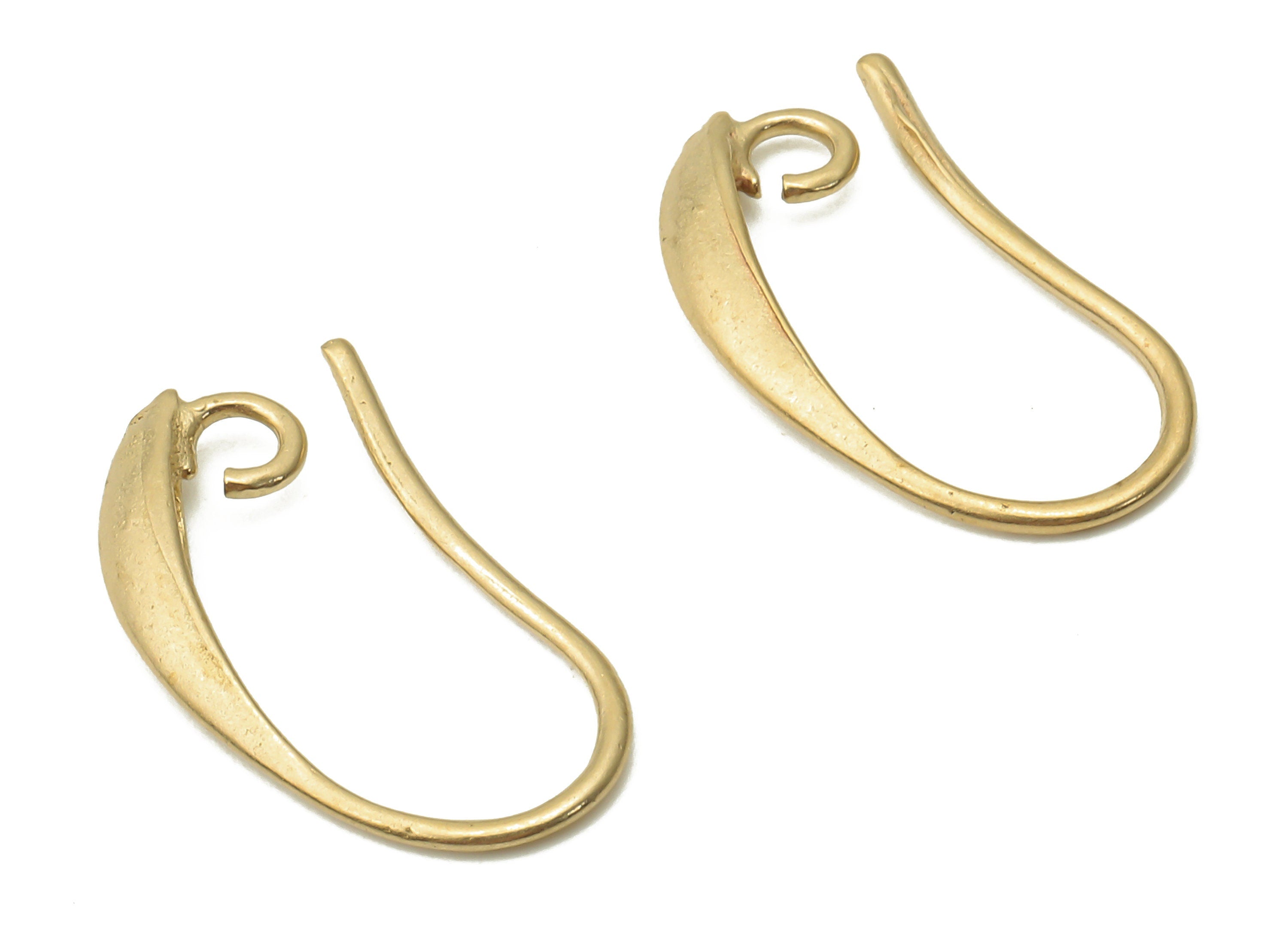 Brass Earrings Wires - Raw Brass Hook Earrings - Brass Hook Pendant - Brass Earrings Findings - Brass Wires - 19.23x9.47x2.23mm - PP7794 - DOMEDBAZAAR