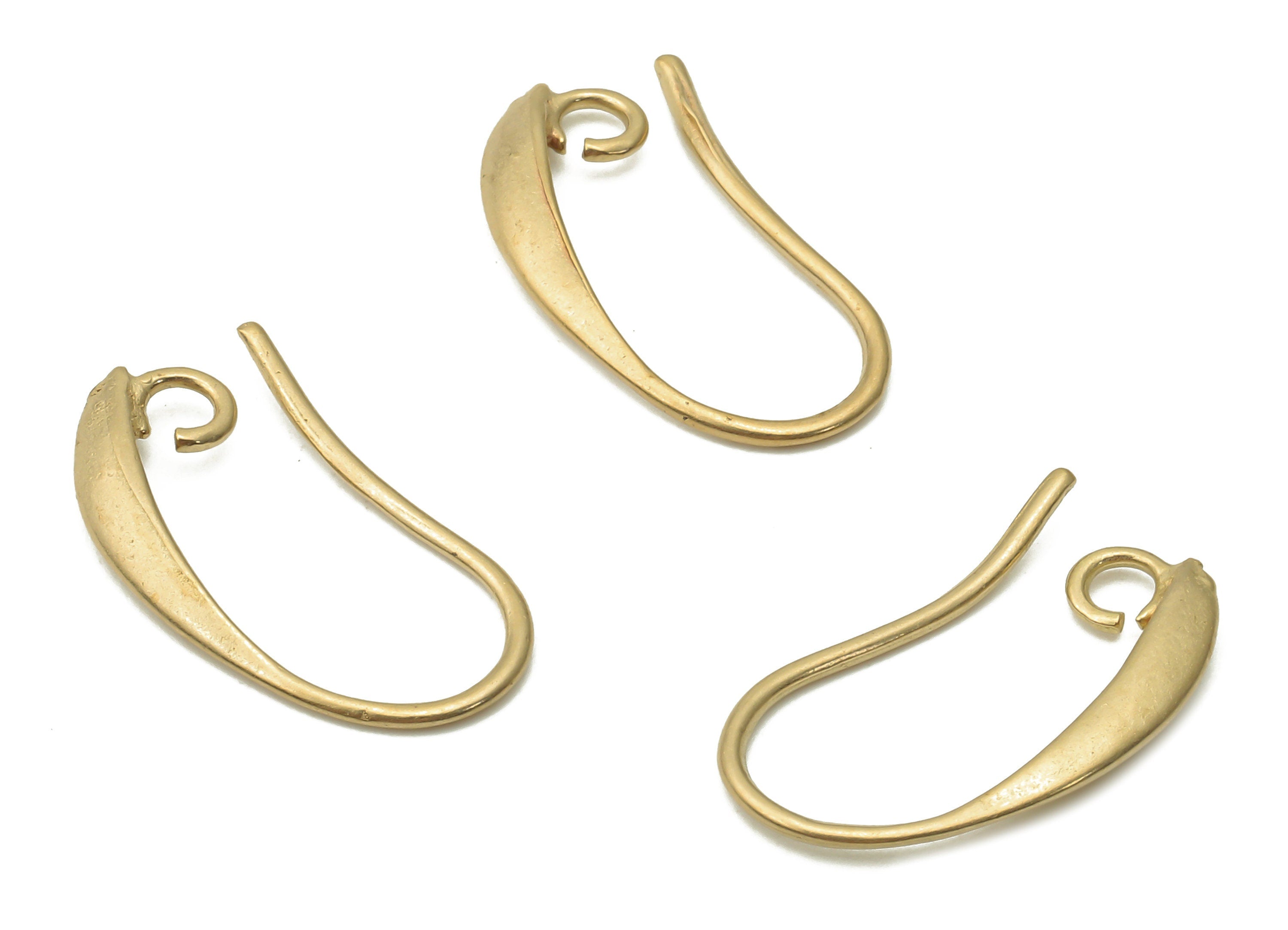 Brass Earrings Wires - Raw Brass Hook Earrings - Brass Hook Pendant - Brass Earrings Findings - Brass Wires - 19.23x9.47x2.23mm - PP7794 - DOMEDBAZAAR