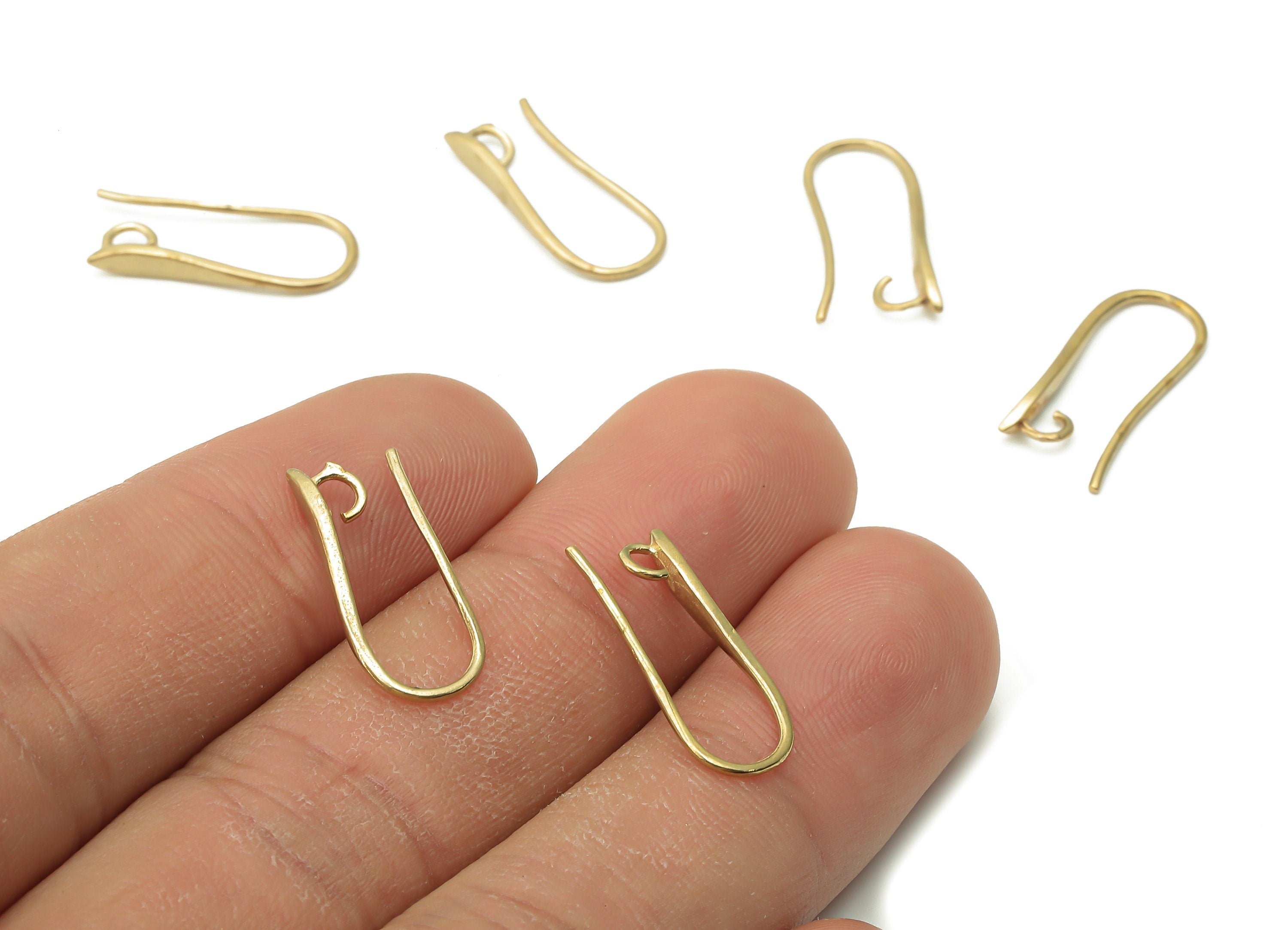 Brass Earrings Wires - Raw Brass Ear Hooks - Brass Pin Earring - Earring Findings - Brass U Pendant - 19.2x8.6x2.3mm- PP7796 - DOMEDBAZAAR