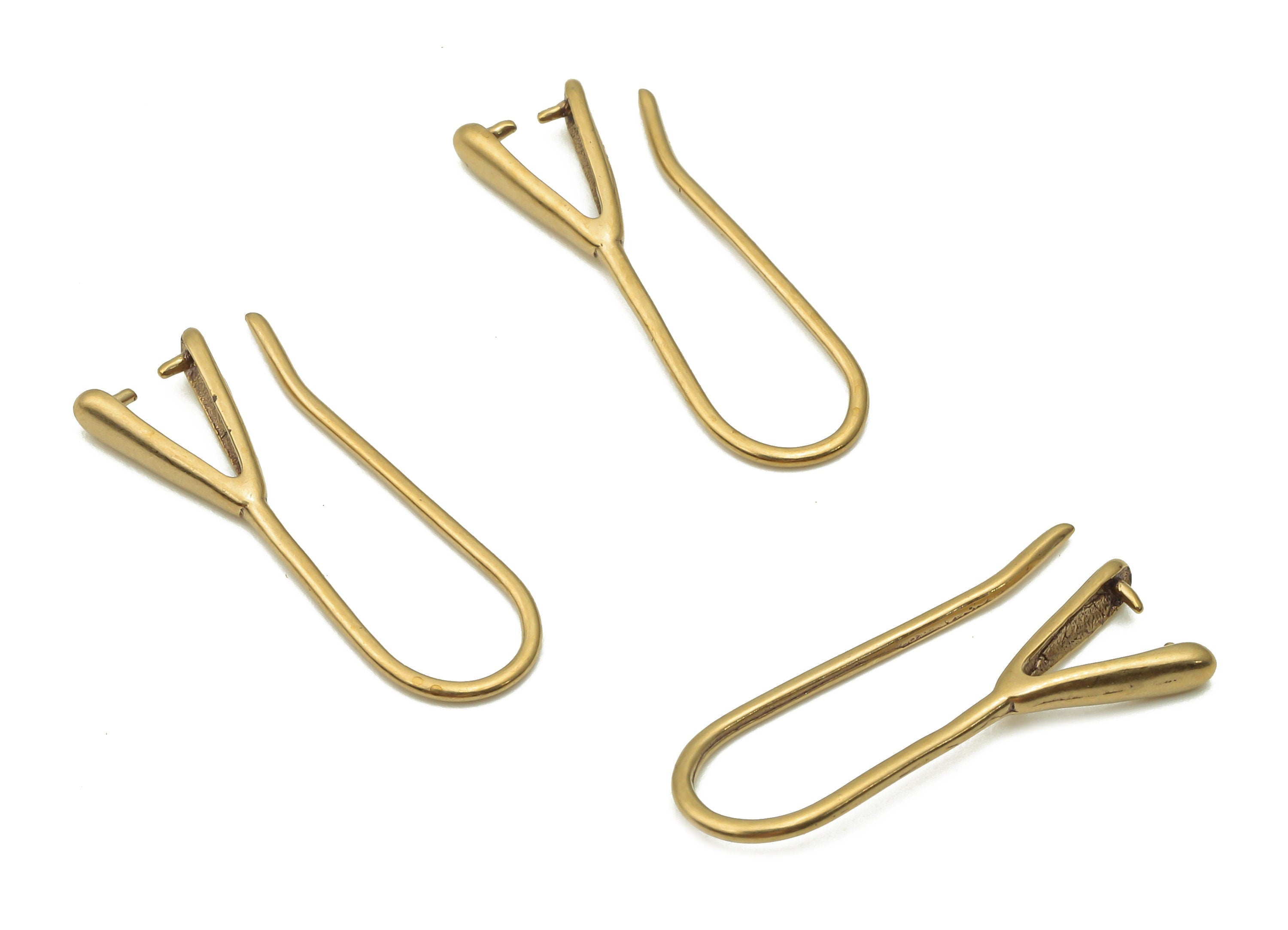 Brass Earrings Wires - Raw Brass Ear Hook Findings - Brass Earrings - Earrings Findings - Earrings Findings - 21.14x6.87x0.66mm - PP7799 - DOMEDBAZAAR