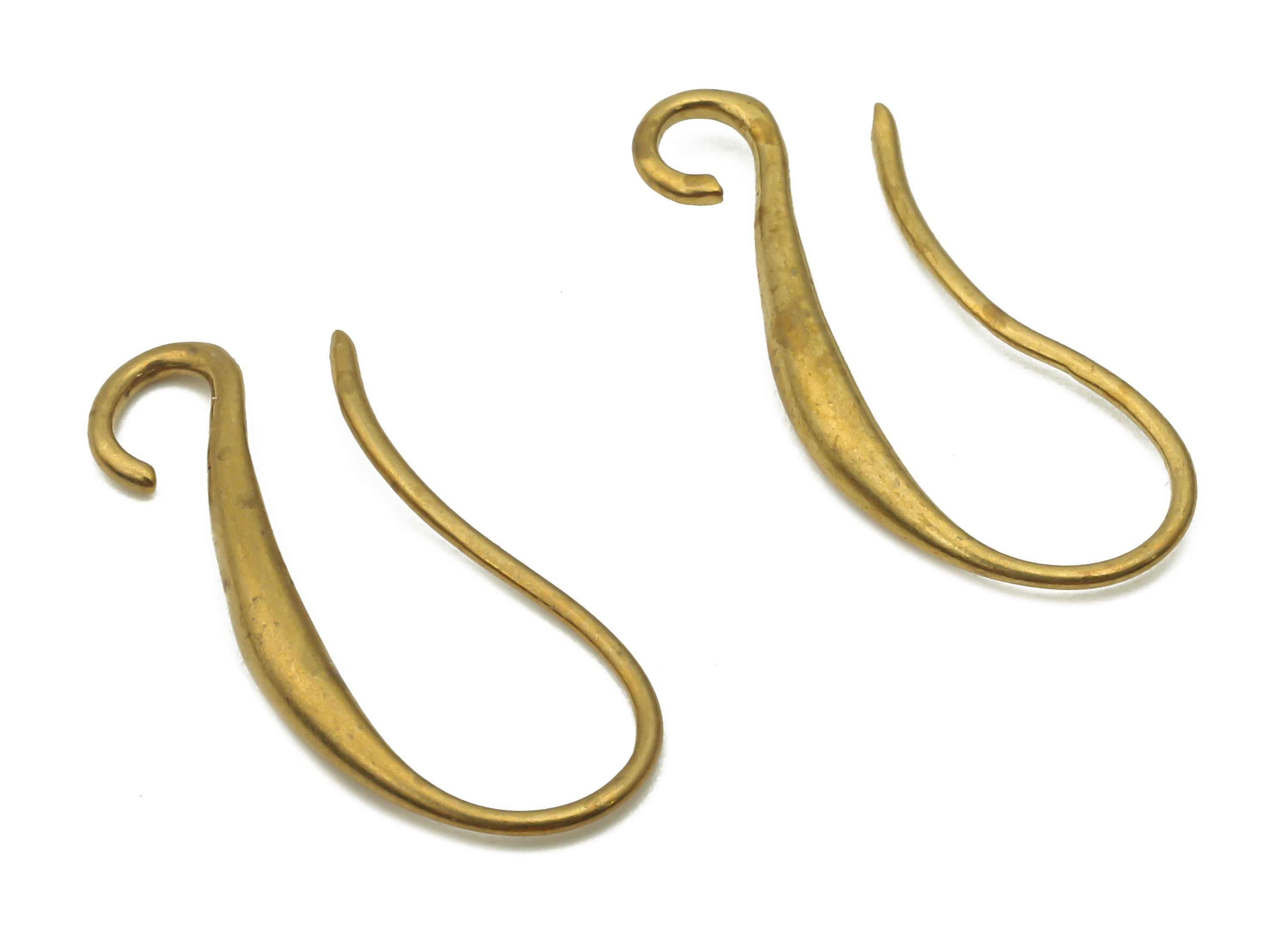 Brass Earrings Wires - Raw Brass Oval Ear Hooks - Brass Oval Pendant - Earrings Wires - Brass Earrings Hooks - 2.35x20.36x2.07mm - PP7800 - DOMEDBAZAAR