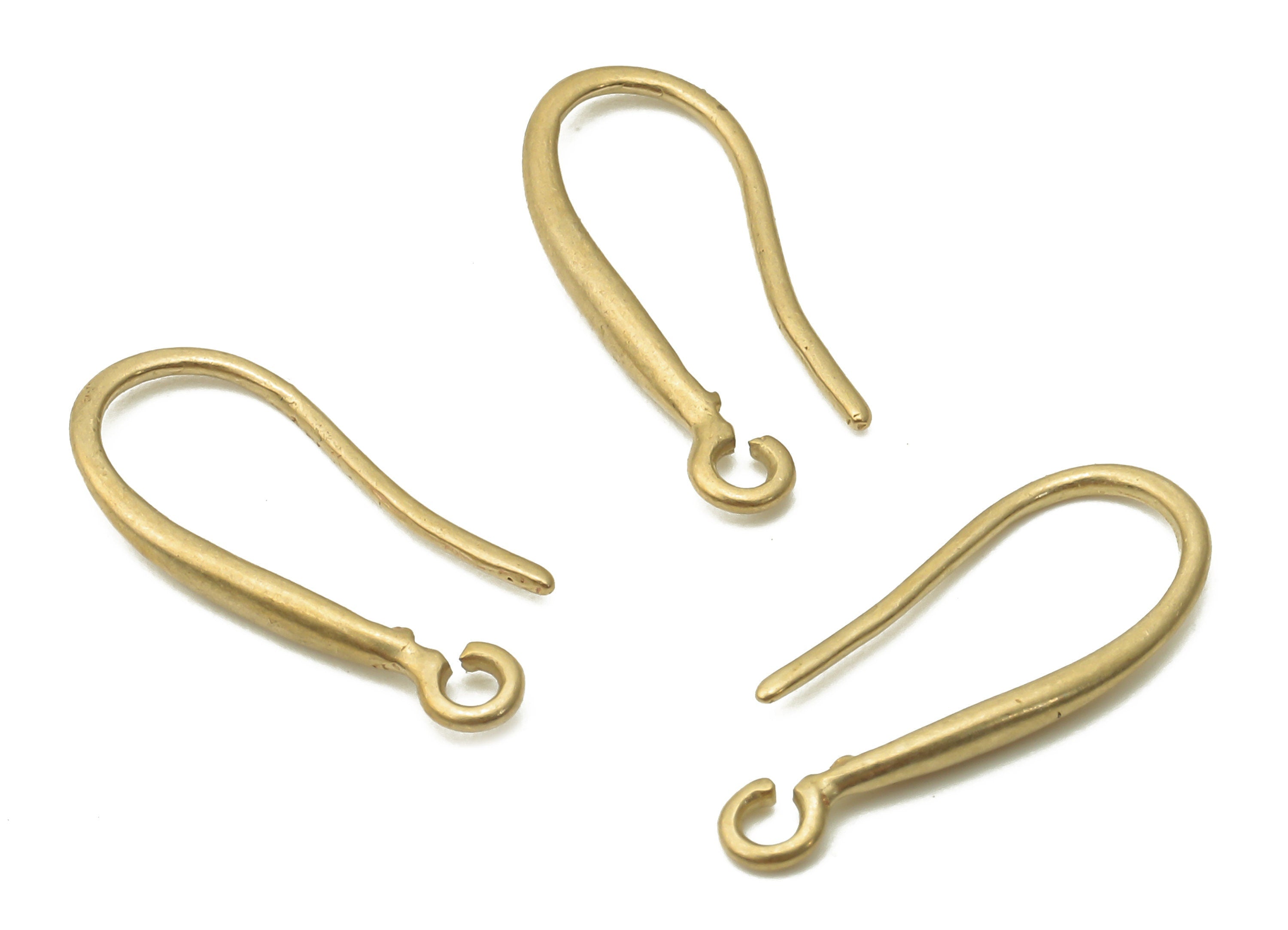 Brass Earrings Wires - Raw Brass Earrings Hooks With Loop - Earrings Findings - Raw Brass Earrings Wires - 16.12x6.66x1.67mm - PP7803 - DOMEDBAZAAR