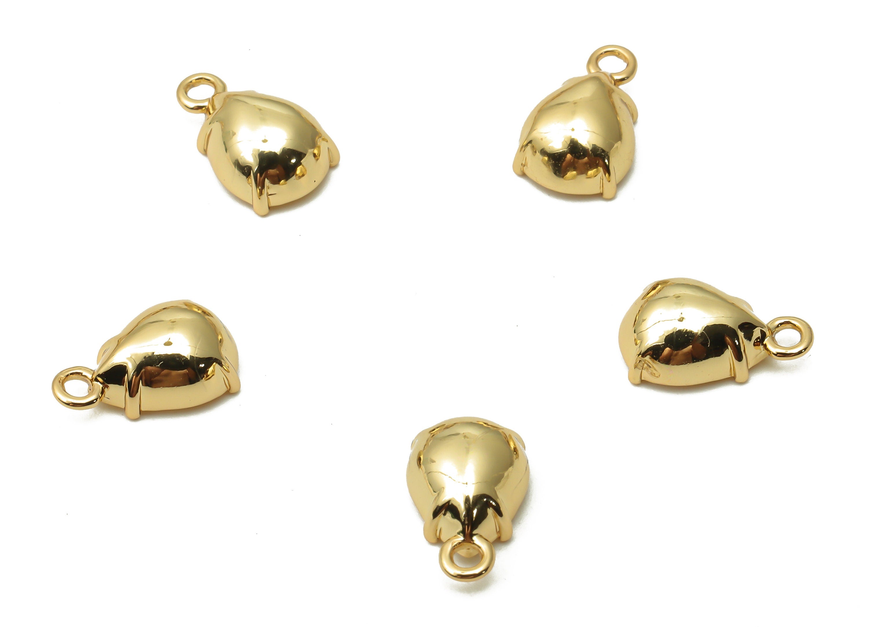 Brass Drop Earring Charms - Brass Cabachon Teardrop Earring - Brass Teardrop Pendant - Brass Teardrop Earring -10.78x 6.64x 1.26mm -RGP4894 - DOMEDBAZAAR
