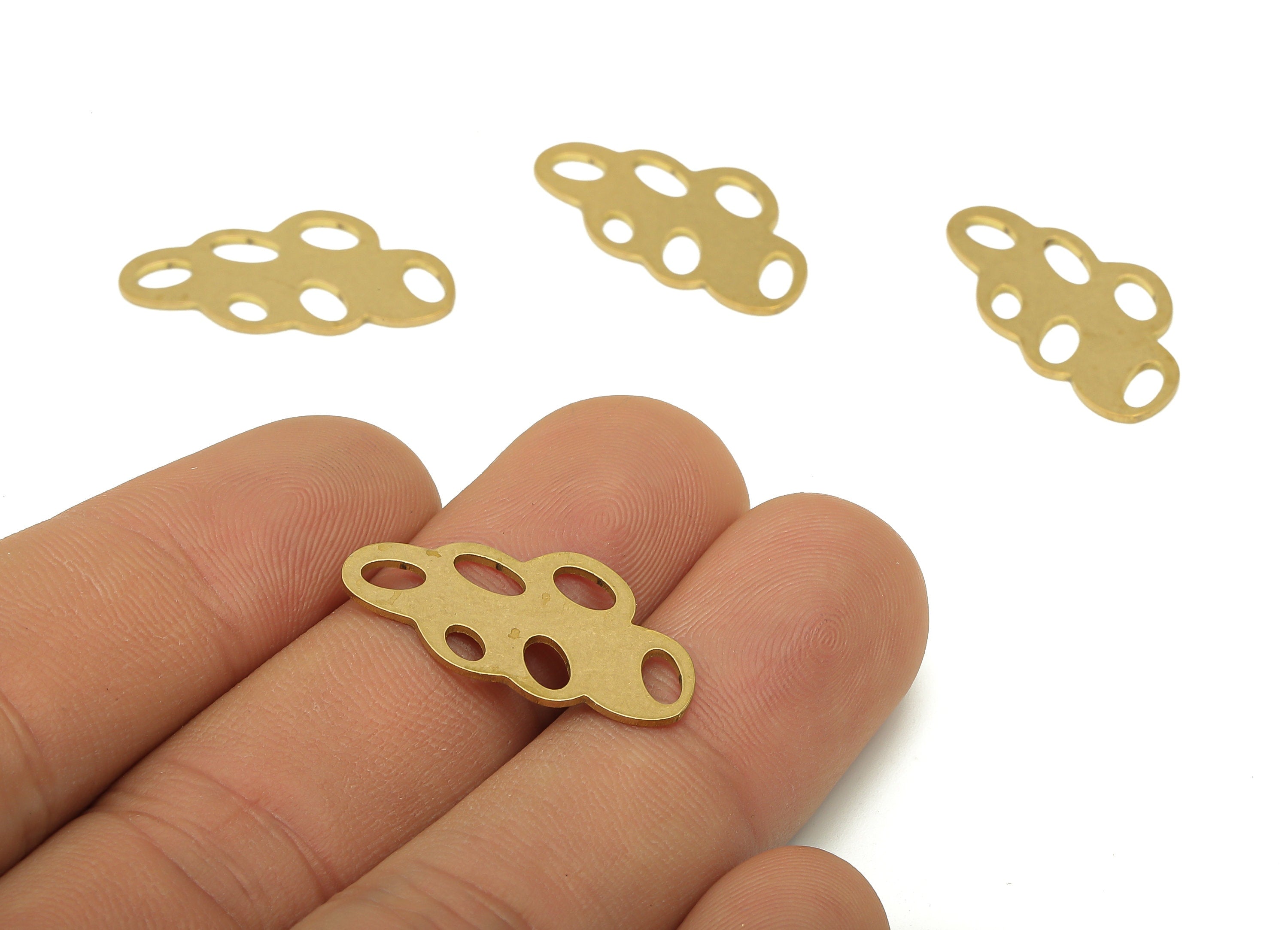 Brass Cloud Connector  - Raw Brass Cloud Cutout Earrings Connector - Earring Findings - 25.13x12.85x0.67mm - PPA4372 - DOMEDBAZAAR
