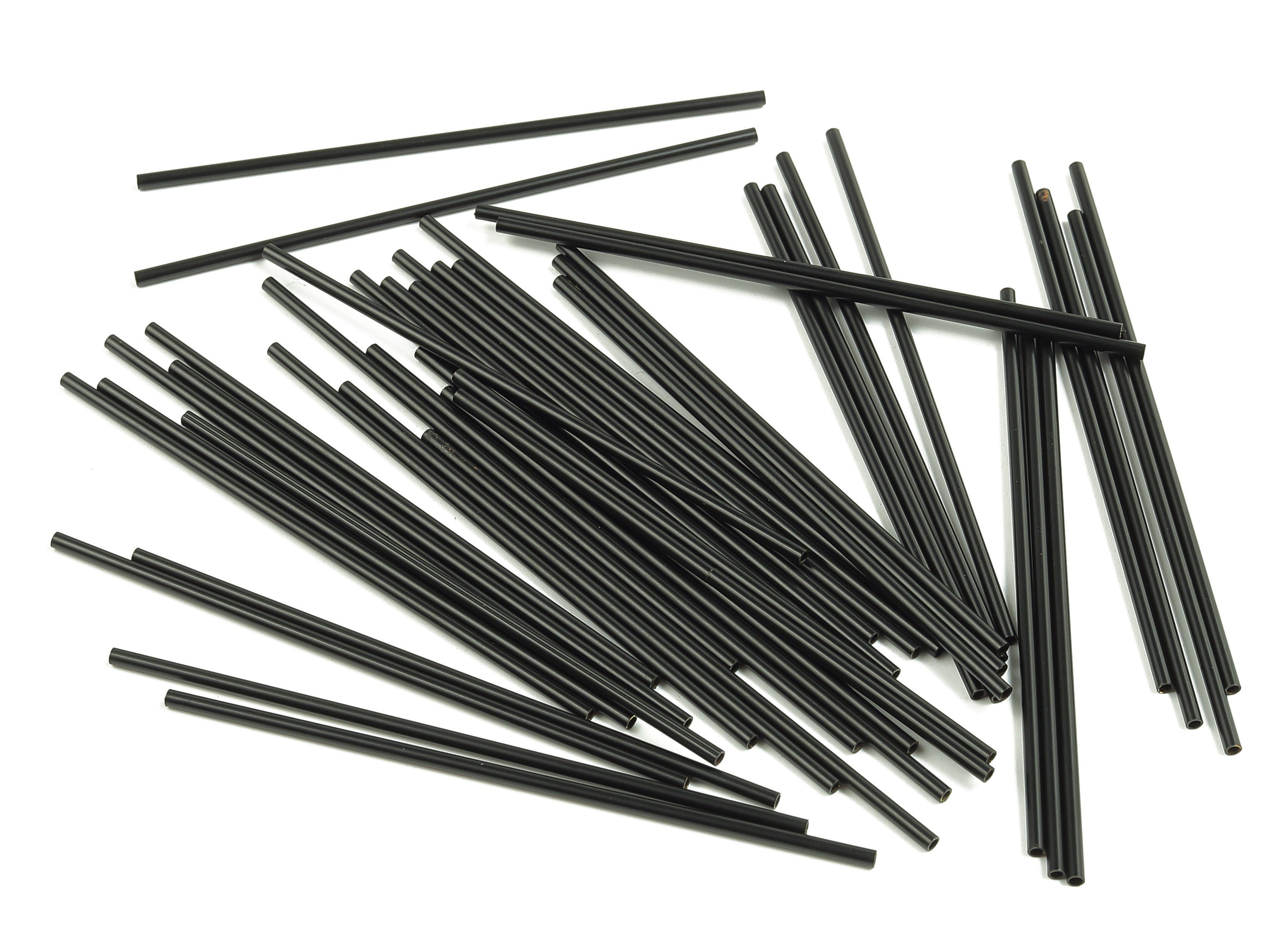 Matte Black Himmeli Tubes - Raw Brass Round Himmeli DIY Tube Beads - Circle Pipes for Geometric - For Air Plants -1.5x0.2x60mm - PP4567B-60 - DOMEDBAZAAR