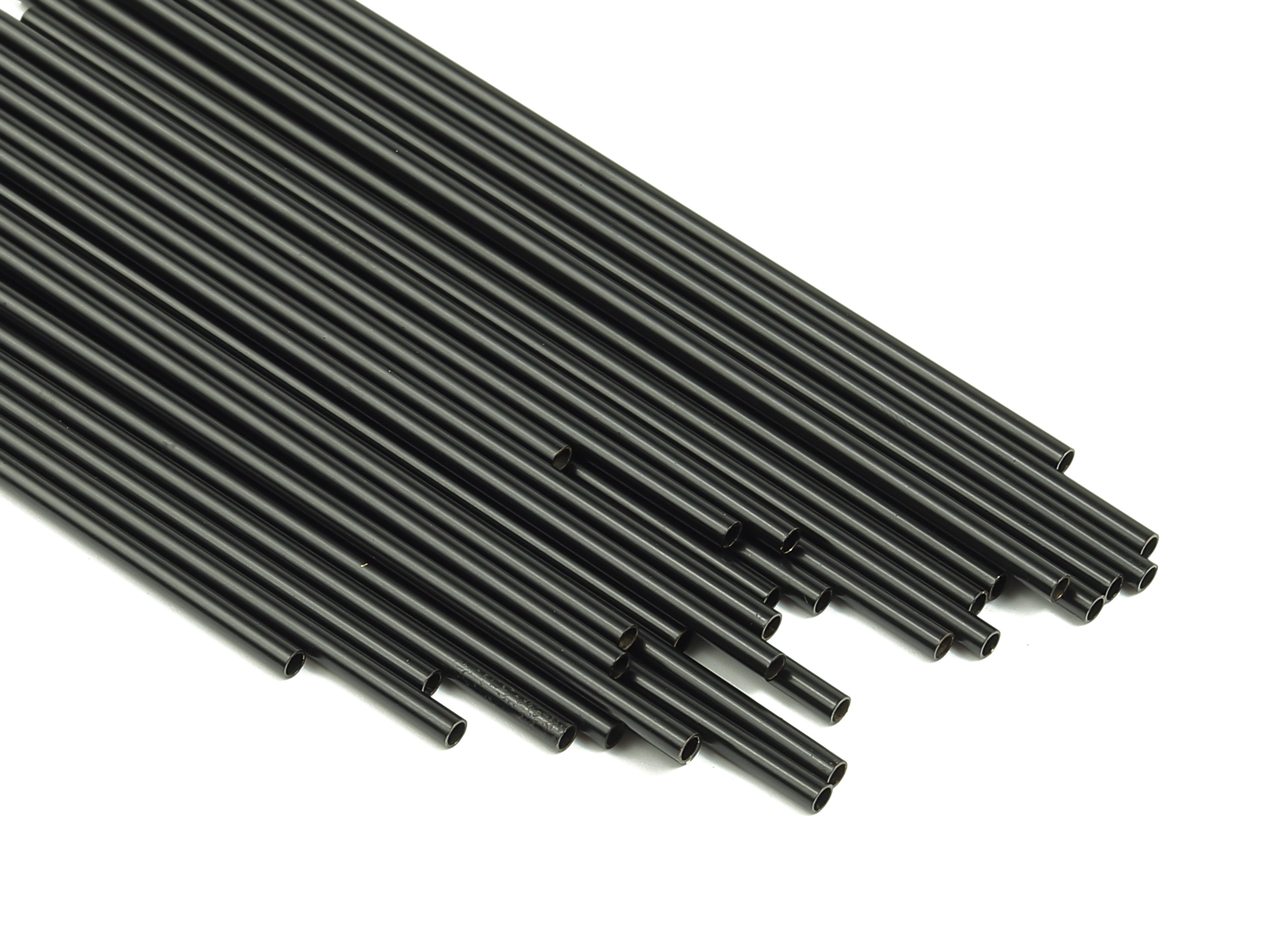 Matte Black Himmeli Tubes - Raw Brass Round  Himmeli DIY Tube Beads - Circle Pipes for Geometric - For Air Plants - 2x0.2x80mm- PP4568B-80 - DOMEDBAZAAR
