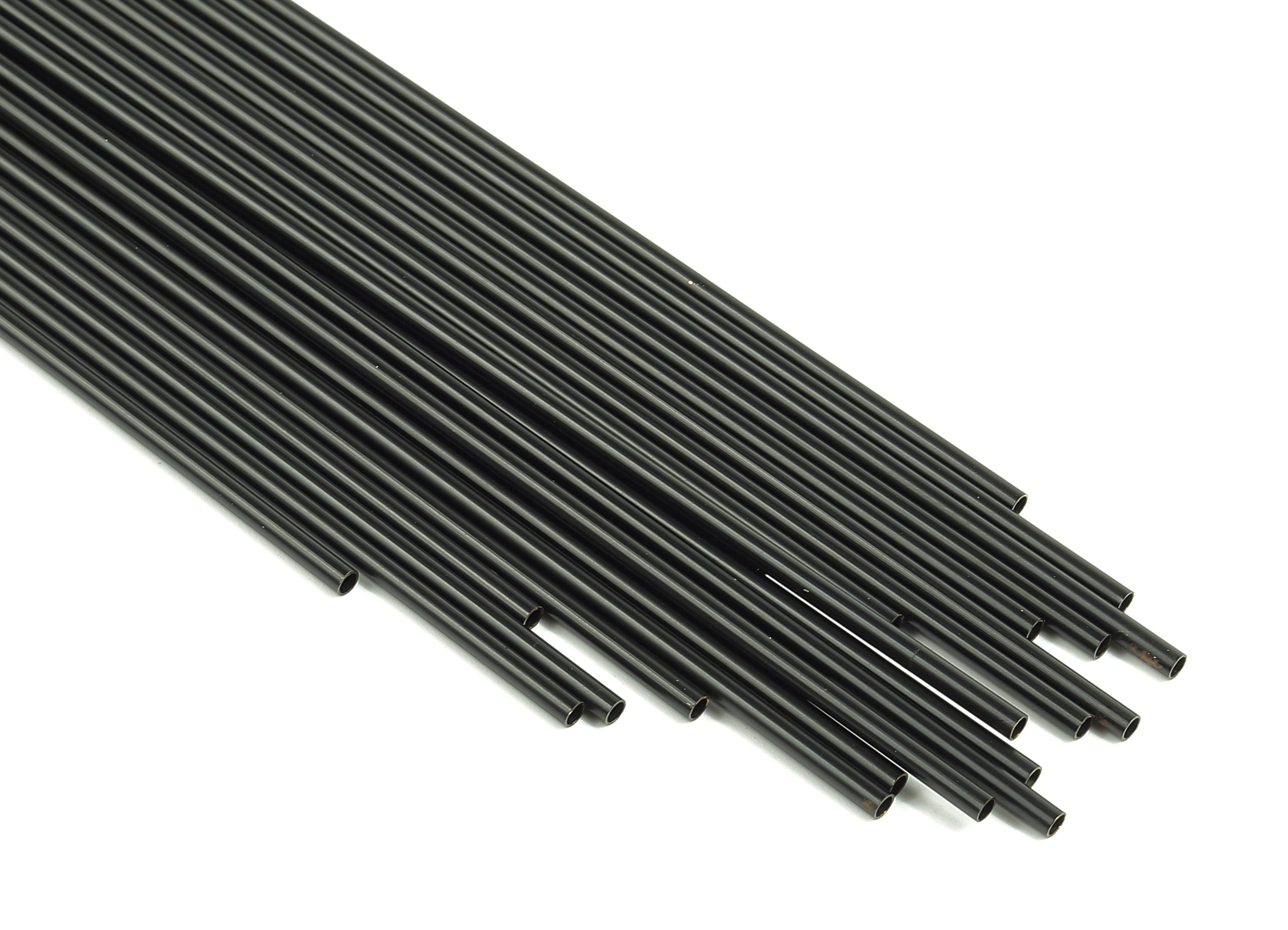 Matte Black Himmeli Tubes - Raw Brass Round  Himmeli DIY Tube Beads - Circle Pipes for Geometric - For Air Plants - 2x0.2x160mm- PP4568B-160 - DOMEDBAZAAR