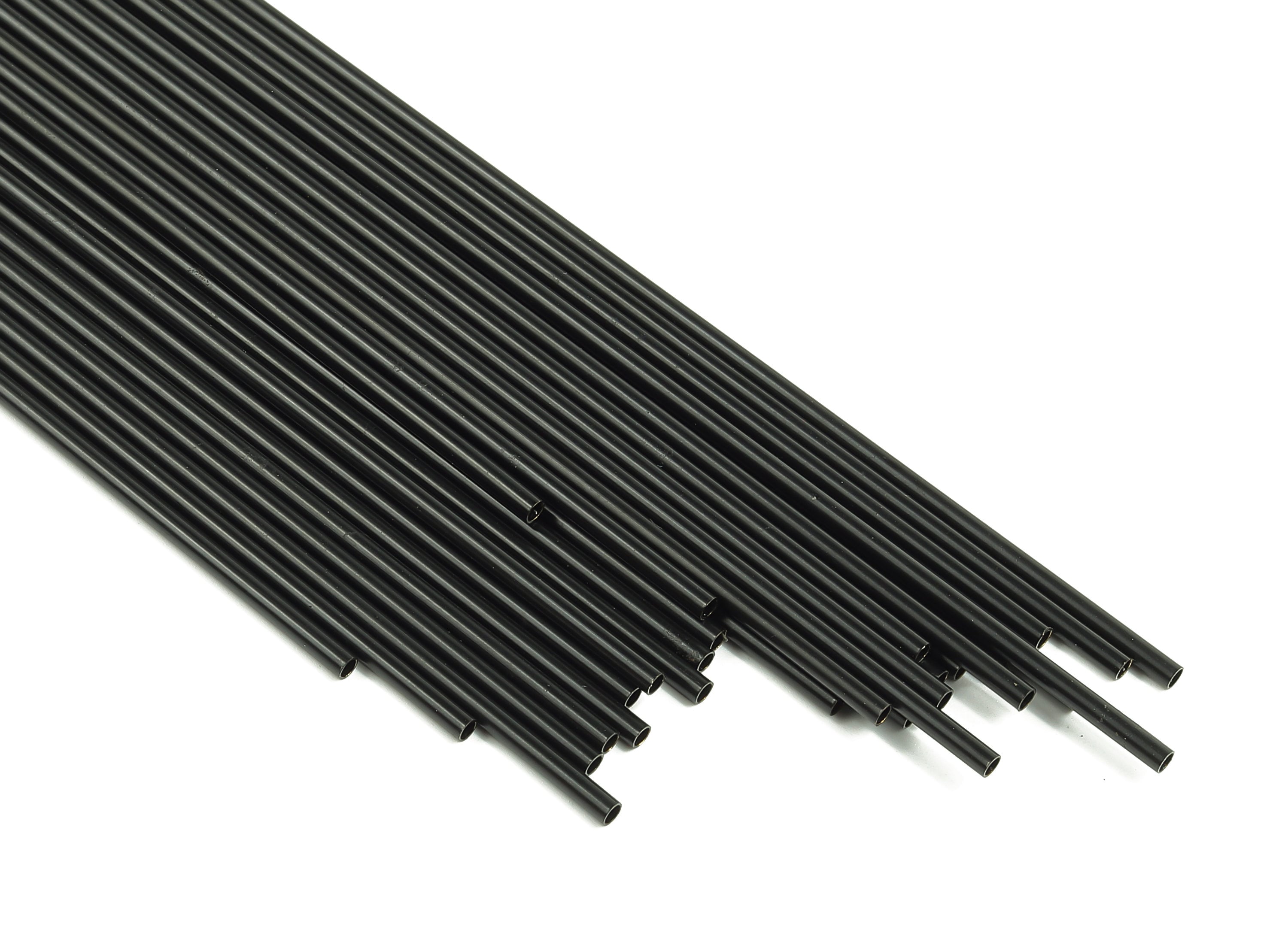 Matte Black Himmeli Tubes - Raw Brass Round  Himmeli DIY Tube Beads - Circle Pipes for Geometric - For Air Plants - 2x0.2x190mm- PP4568B-190 - DOMEDBAZAAR