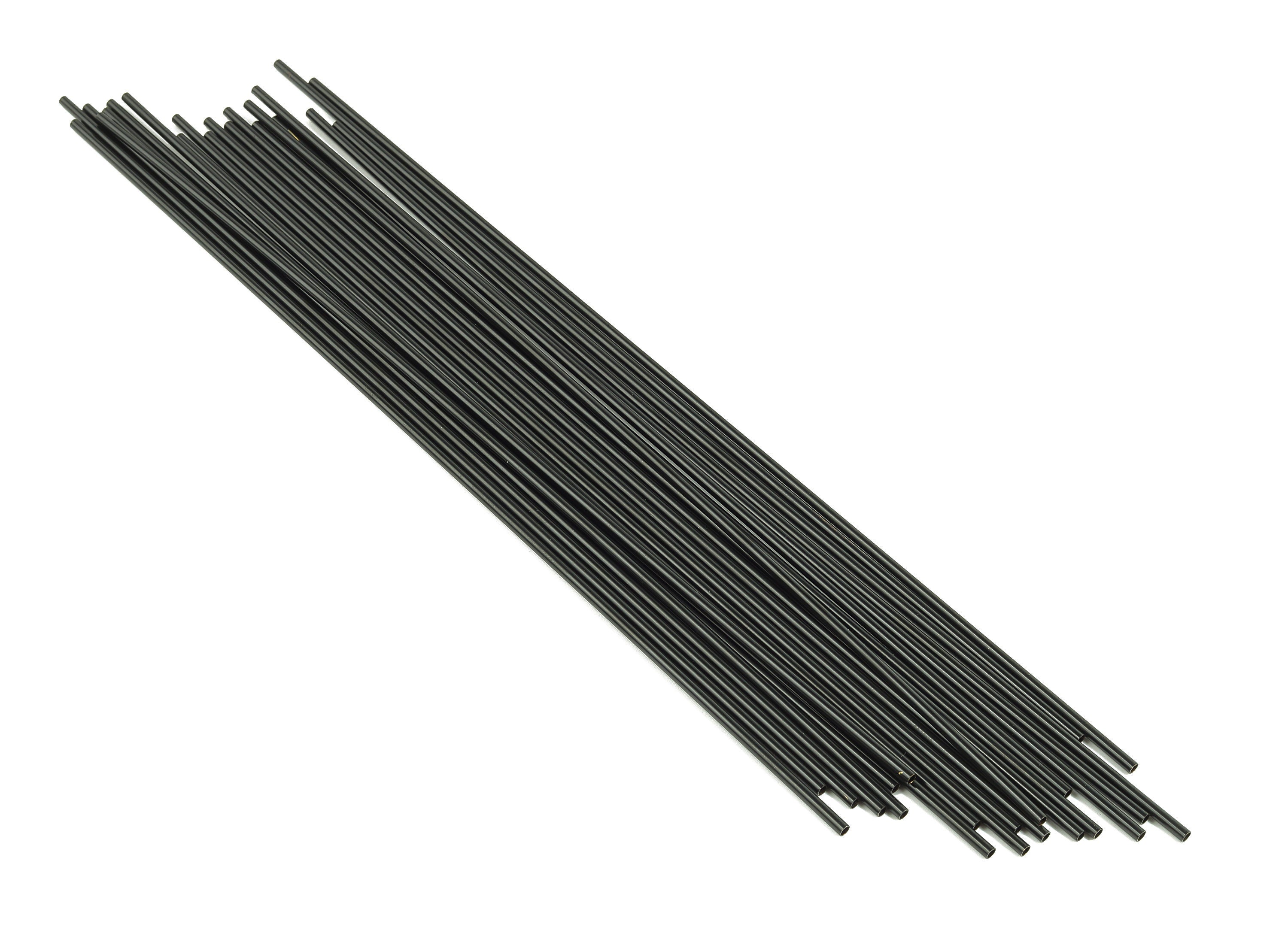 Matte Black Himmeli Tubes - Raw Brass Round  Himmeli DIY Tube Beads - Circle Pipes for Geometric - For Air Plants - 2x0.2x200mm- PP4568B-200 - DOMEDBAZAAR