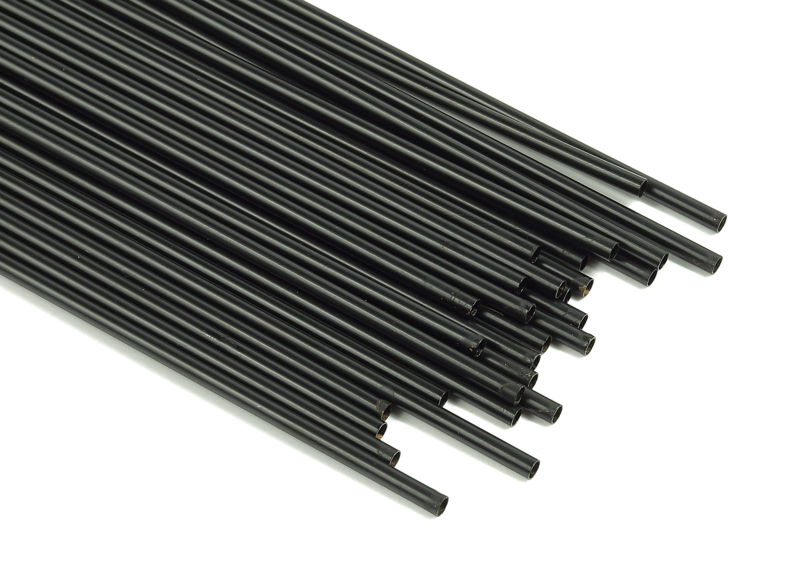 Matte Black Himmeli Tubes - Raw Brass Round Himmeli DIY Tube Beads - Circle Pipes for Geometric - For Air Plants -2.5x0.2x140mm- PP4569B-140 - DOMEDBAZAAR