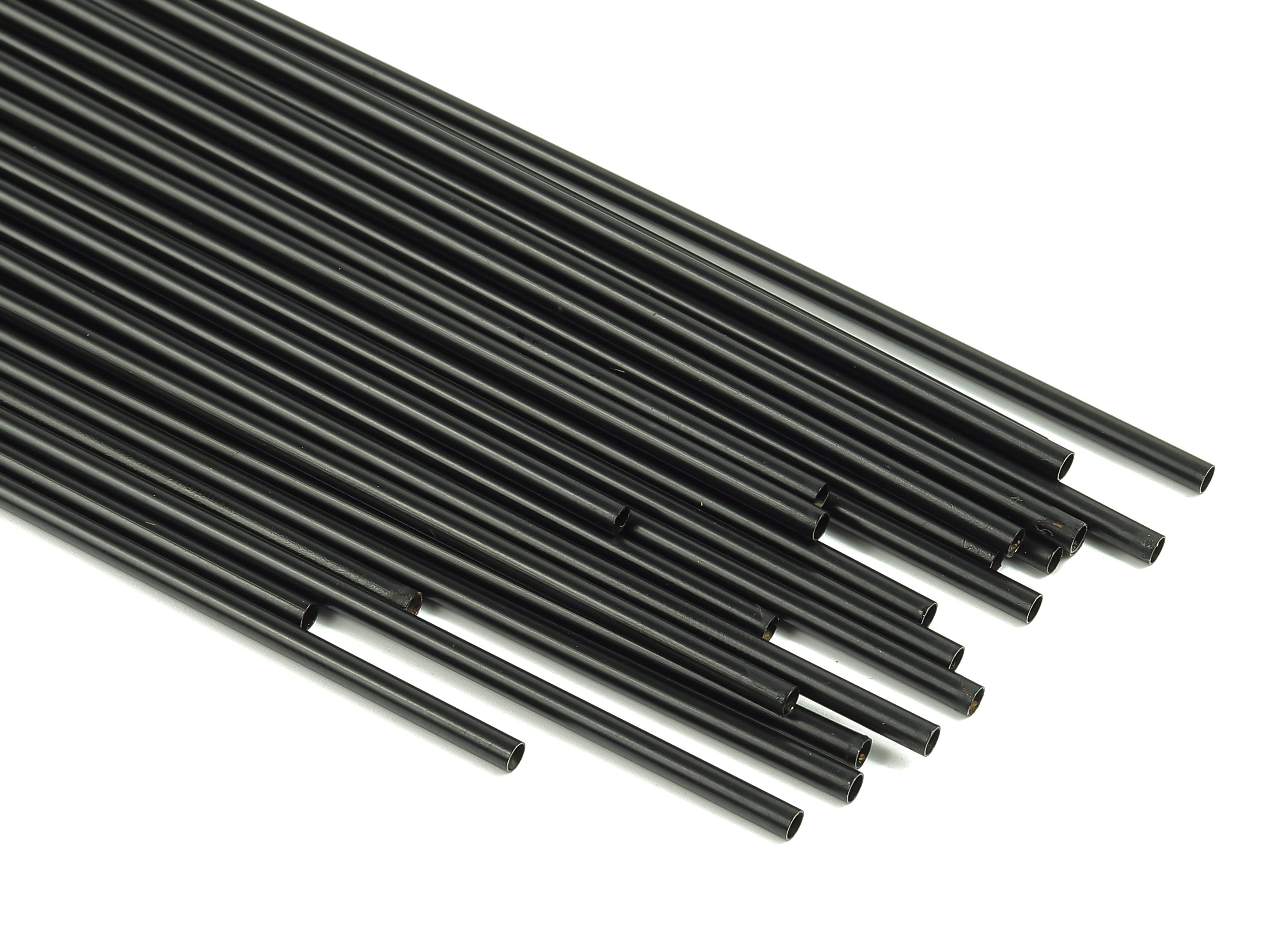 Matte Black Himmeli Tubes - Raw Brass Round Himmeli DIY Tube Beads - Circle Pipes for Geometric - For Air Plants -2.5x0.2x150mm- PP4569B-150 - DOMEDBAZAAR