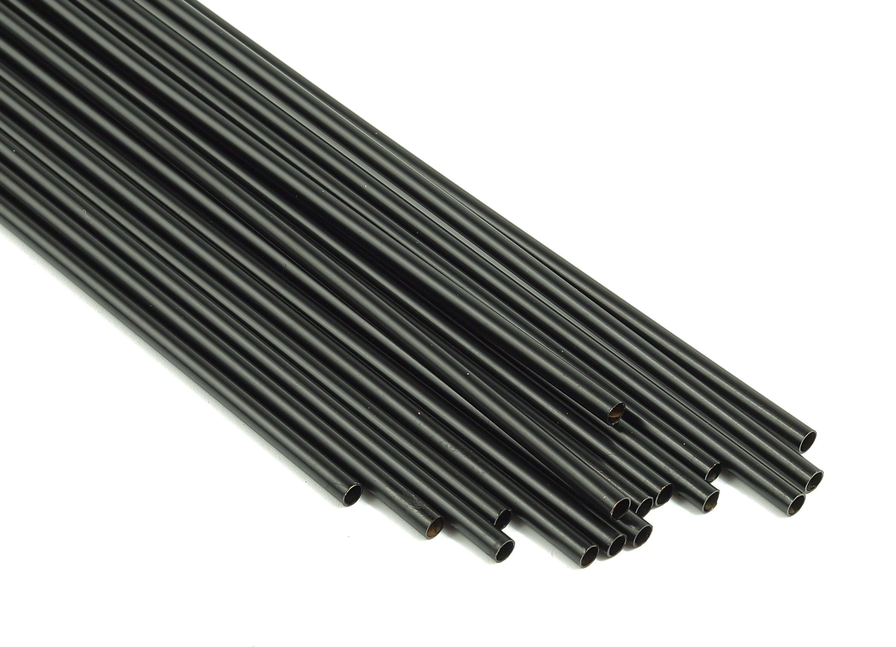 Matte Black Himmeli Tubes - Raw Brass Round Himmeli DIY Tube Beads - Circle Pipes for Geometric - For Air Plants -2.5x0.2x190mm- PP4569B-190 - DOMEDBAZAAR