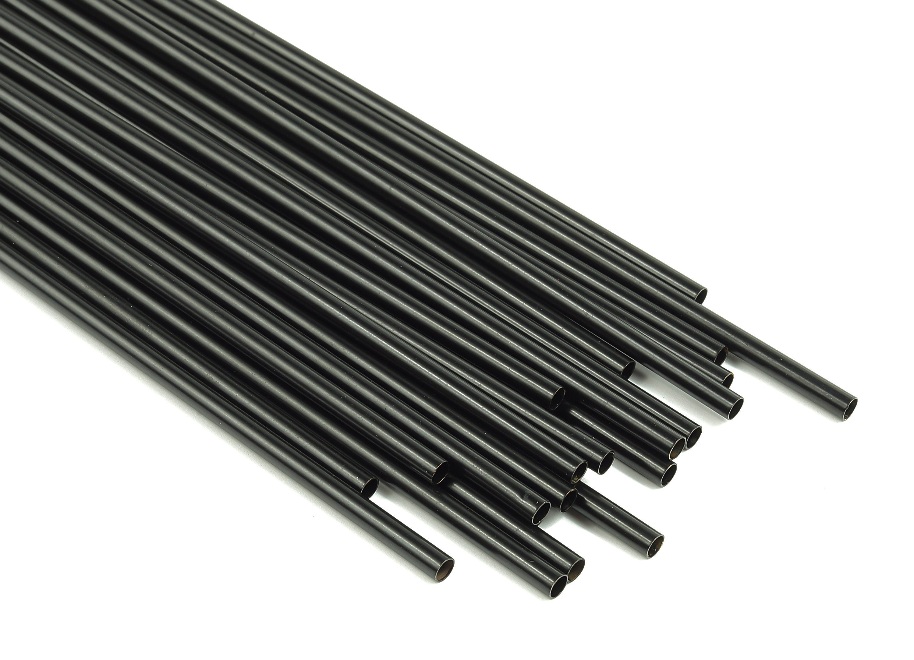 Matte Black Himmeli Tubes - Raw Brass Round Himmeli DIY Tube Beads - Circle Pipes for Geometric - For Air Plants -3x0.2x120mm- PP4570B-120 - DOMEDBAZAAR