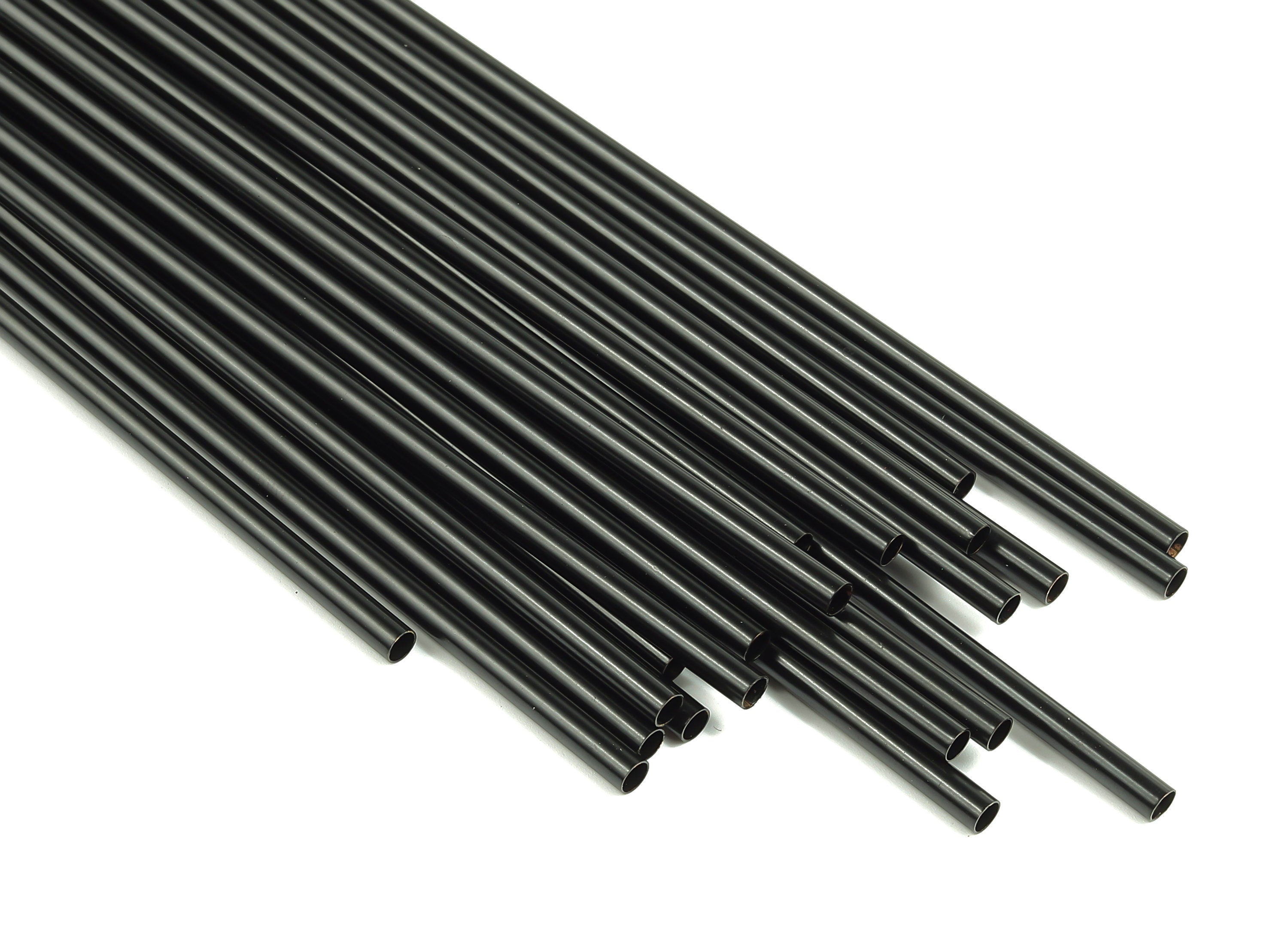 Matte Black Himmeli Tubes - Raw Brass Round Himmeli DIY Tube Beads - Circle Pipes for Geometric - For Air Plants -3x0.2x150mm- PP4570B-150 - DOMEDBAZAAR