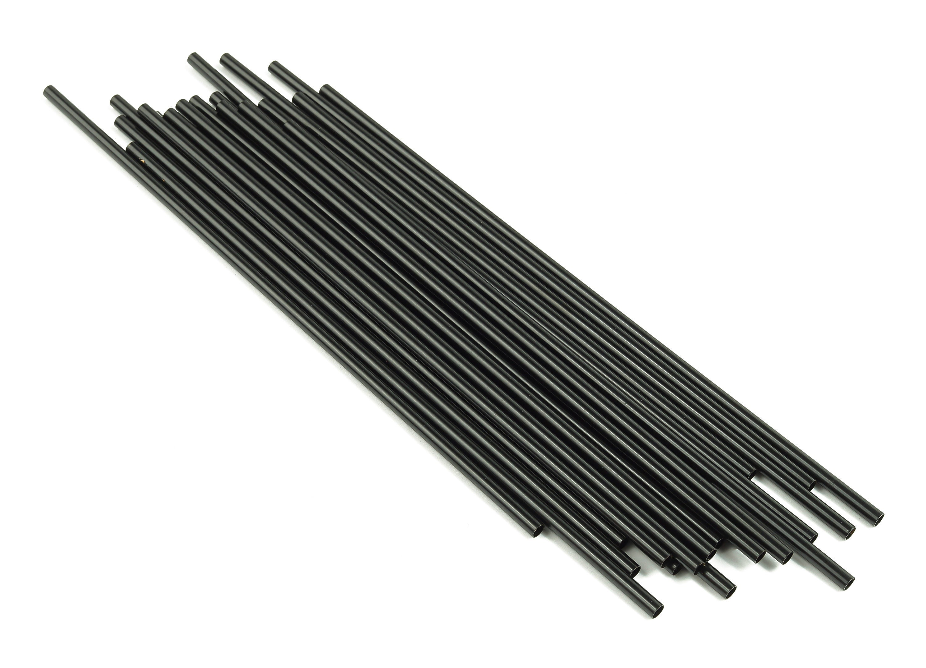 Matte Black Himmeli Tubes - Raw Brass Round Himmeli DIY Tube Beads - Circle Pipes for Geometric - For Air Plants -3x0.2x150mm- PP4570B-150 - DOMEDBAZAAR