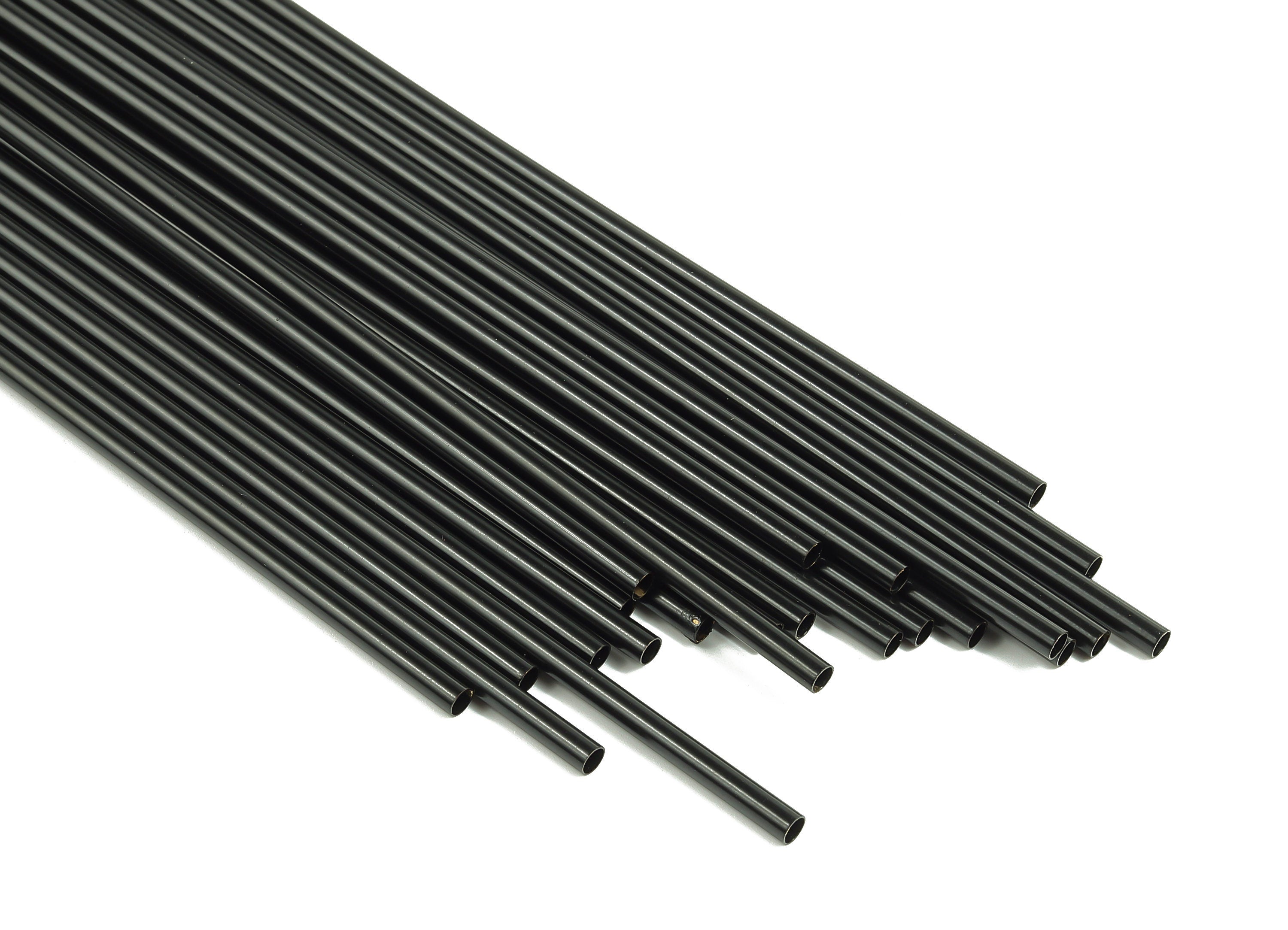 Matte Black Himmeli Tubes - Raw Brass Round Himmeli DIY Tube Beads - Circle Pipes for Geometric - For Air Plants -3x0.2x250mm- PP4570B-250 - DOMEDBAZAAR