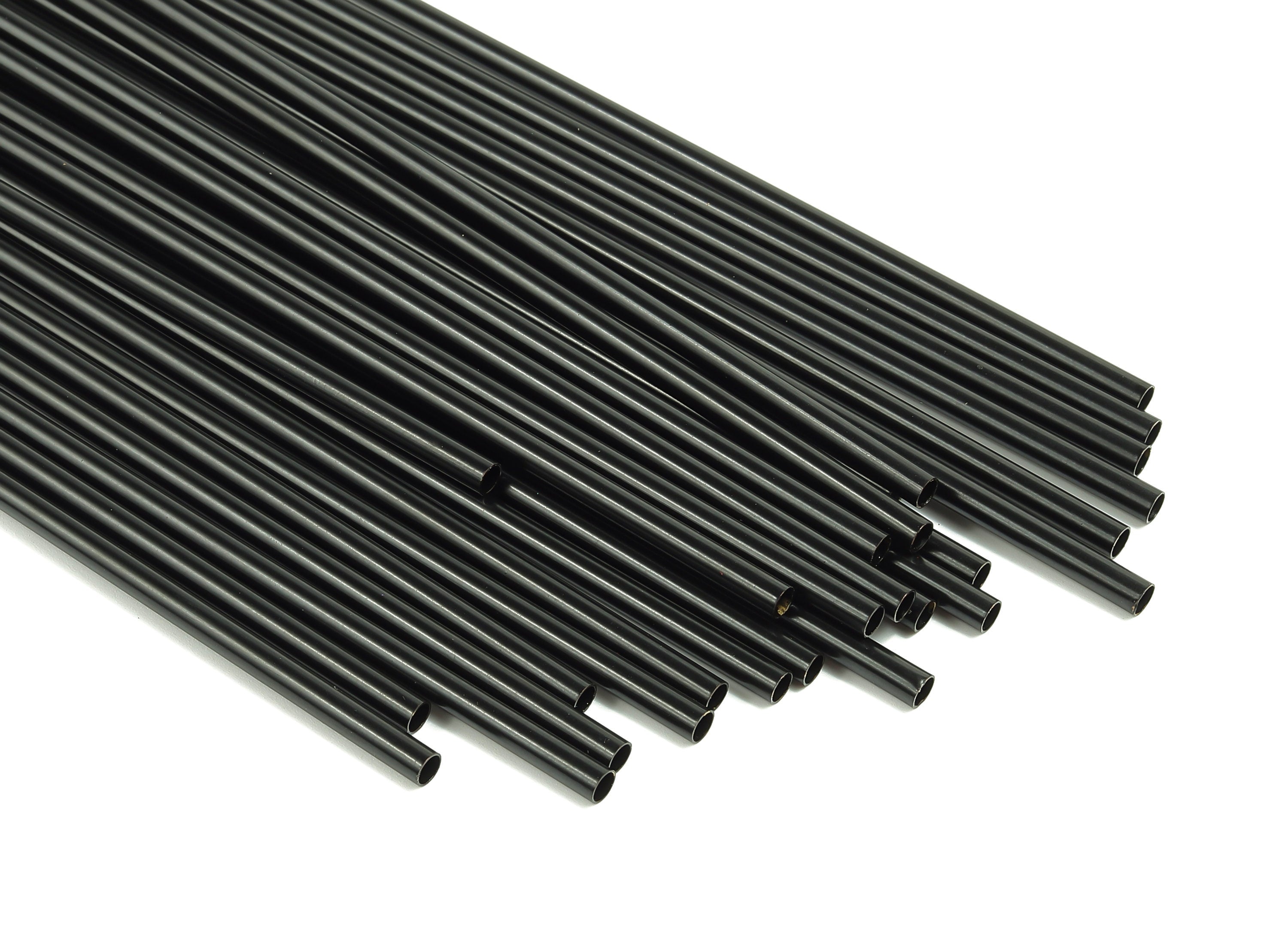 Matte Black Himmeli Tubes - Raw Brass Round Himmeli DIY Tube Beads - Circle Pipes for Geometric - For Air Plants -3x0.2x300mm- PP4570B-300 - DOMEDBAZAAR