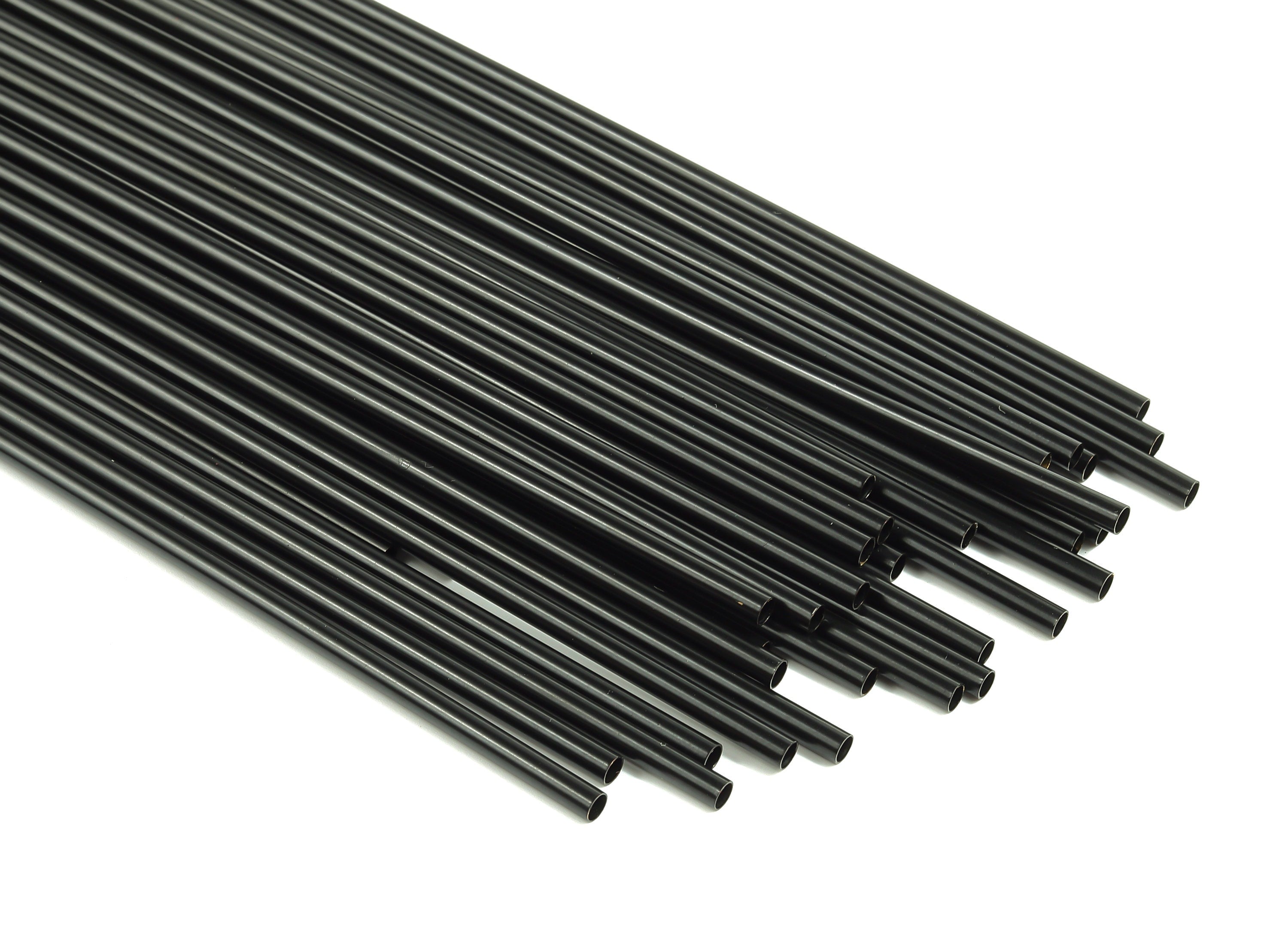 Matte Black Himmeli Tubes - Raw Brass Round Himmeli DIY Tube Beads - Circle Pipes for Geometric - For Air Plants -3x0.2x325mm- PP4570B-325 - DOMEDBAZAAR