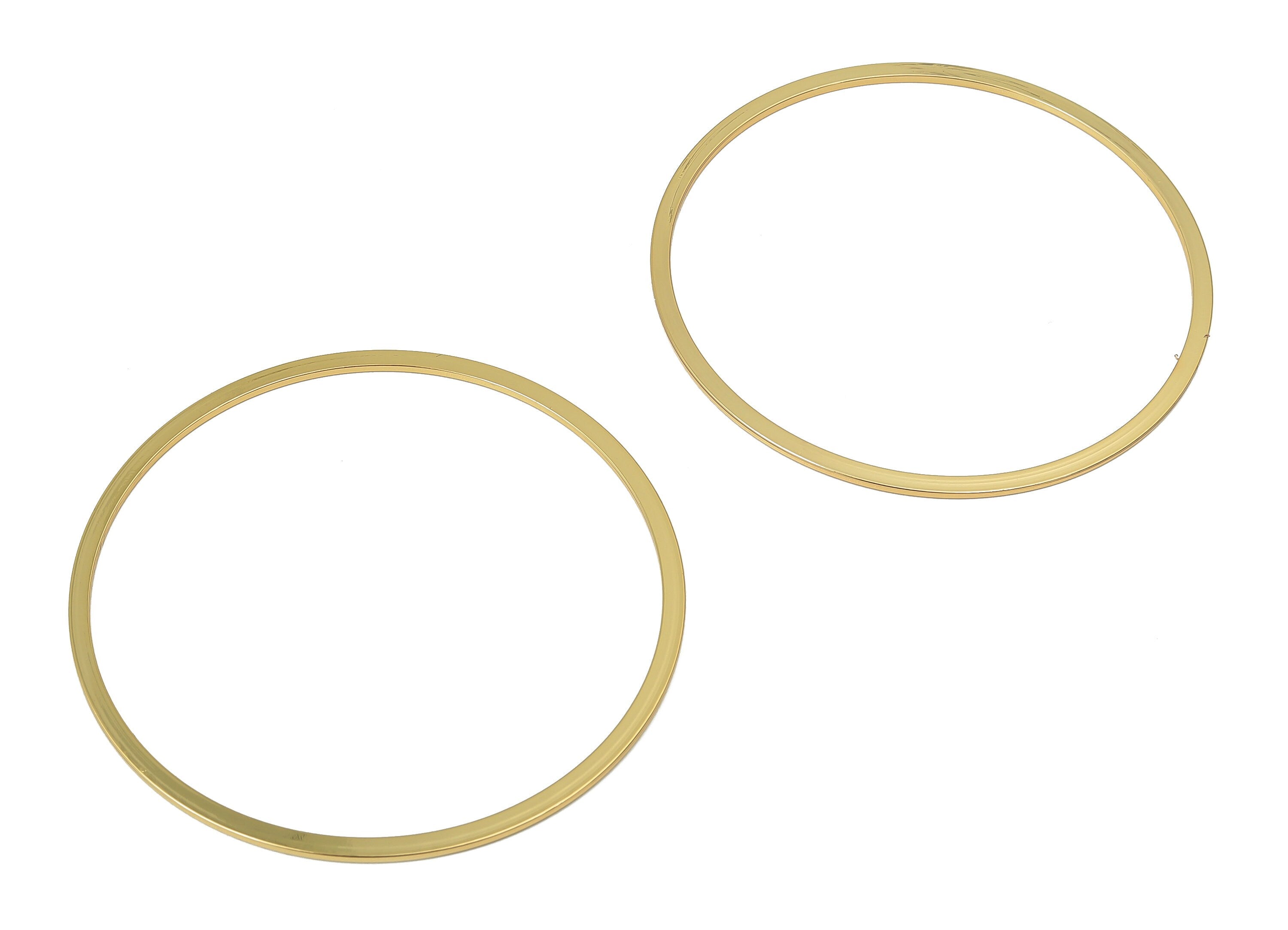Brass Round Connector - Gold Round Links - Brass Circle Hoop Connector - 18K Real Gold Plated  Brass - 60x2x1mm - RGP3312-60 - DOMEDBAZAAR