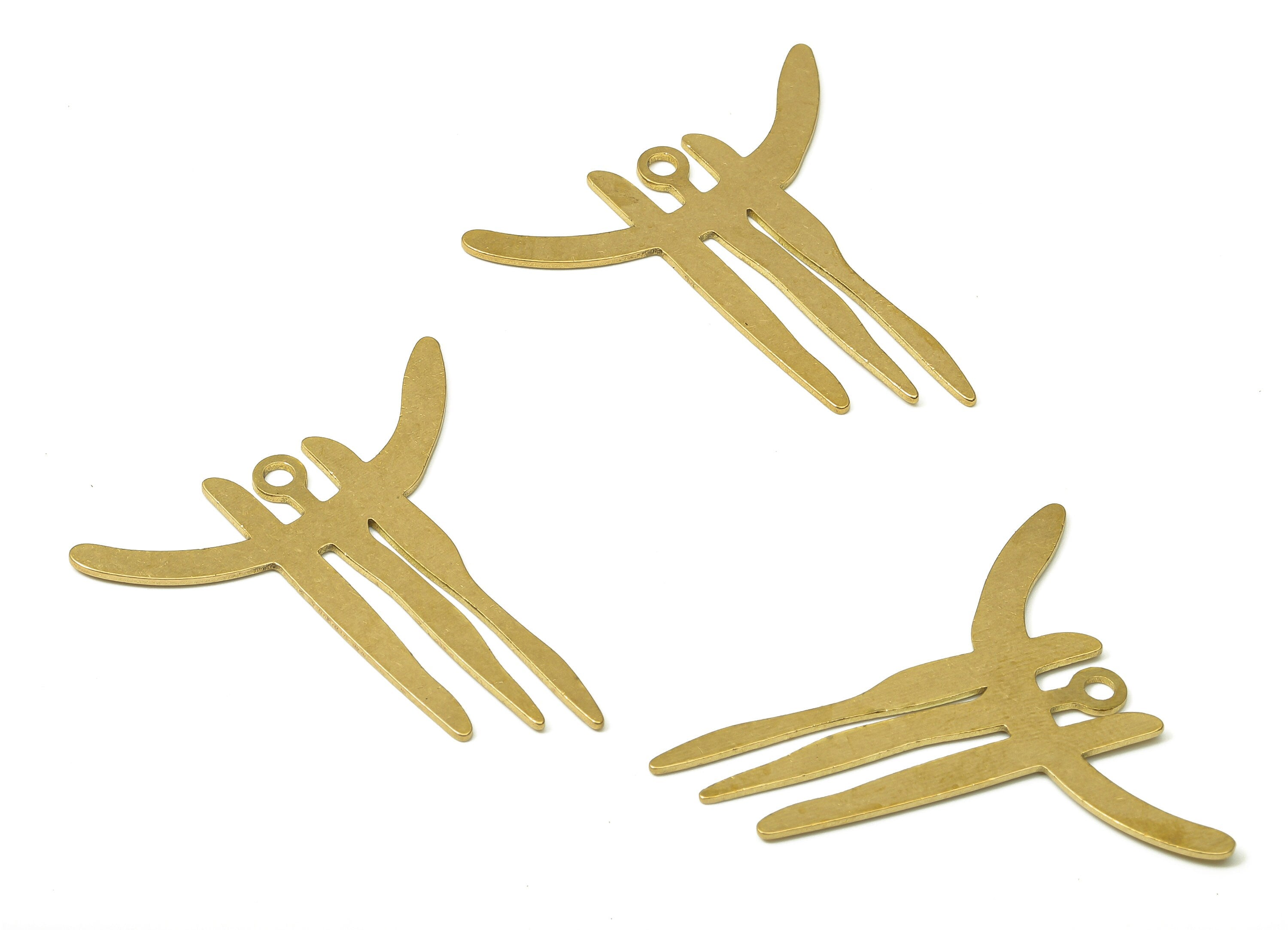 Brass Irregular Earring Charm - Raw Brass Irregular Cutout Pendant With Loop - Melting Earring Charm - 34.62x32.18x0.66mm - PPA4869 - DOMEDBAZAAR