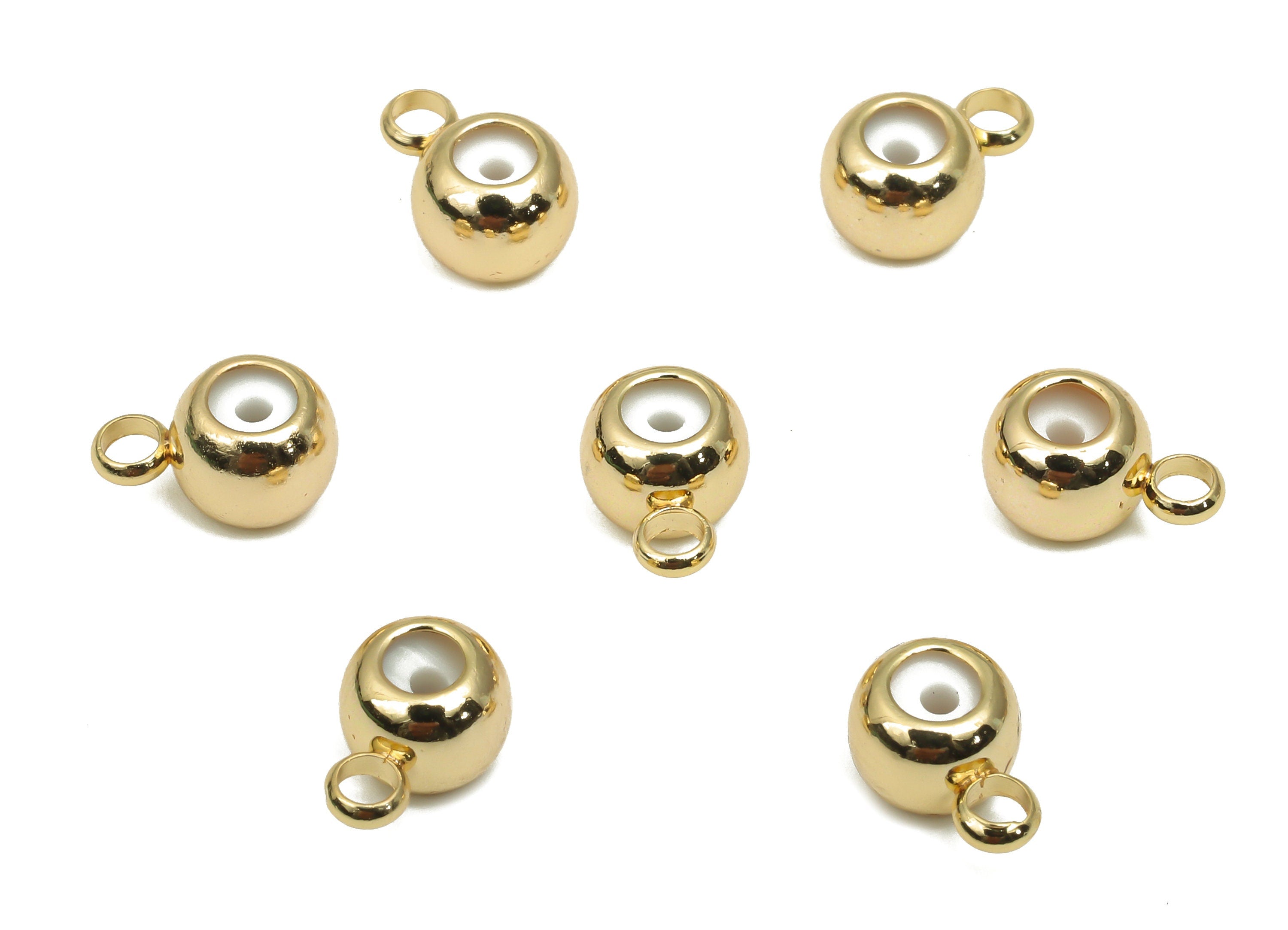 Brass Sliding Adjustable Bead With Loop - Rondelle Stopper Bead with Silicone - Spacer - 18K Real Gold Plating - 8.54x5.82x4.37mm - RGP4661 - DOMEDBAZAAR