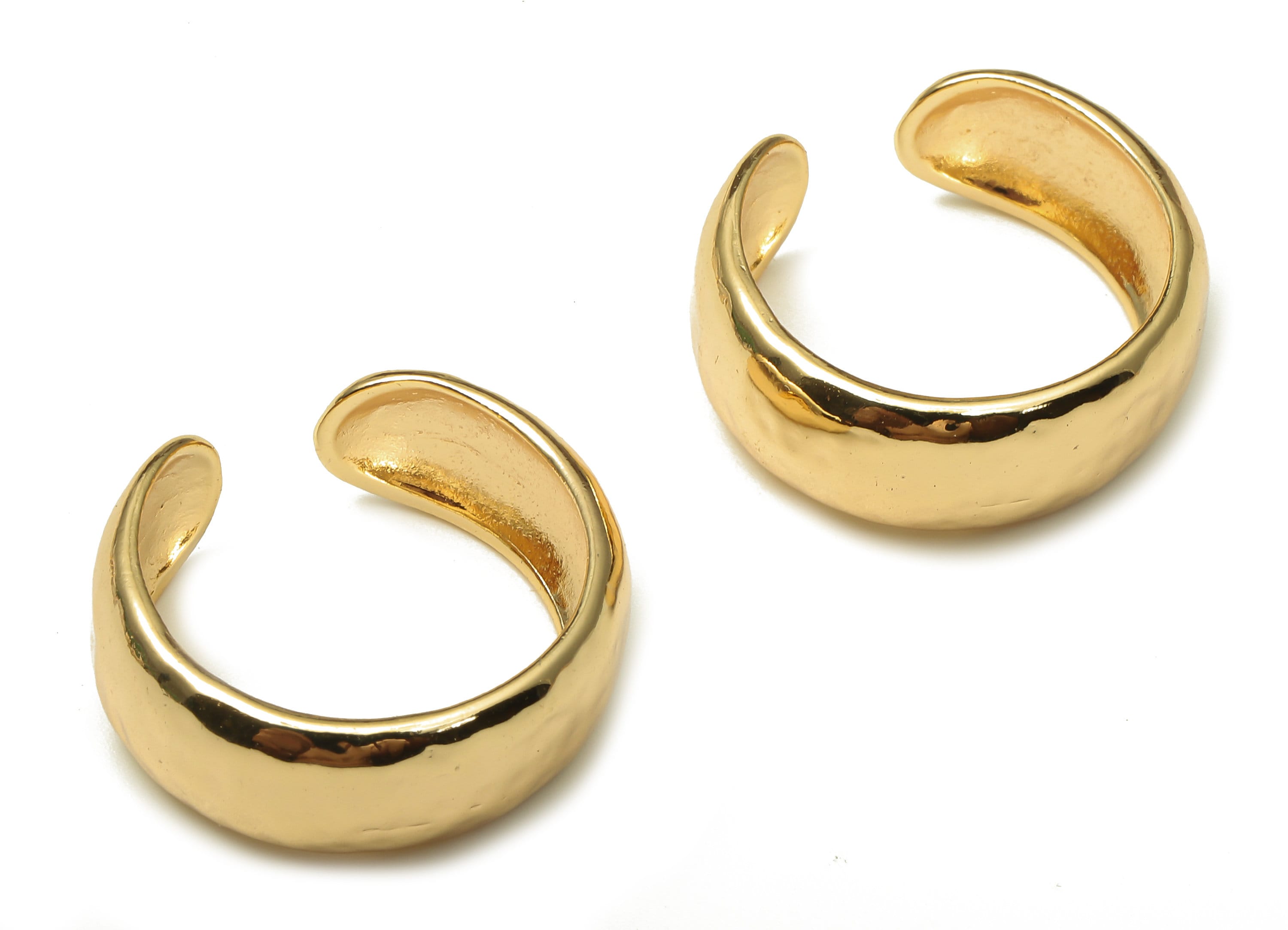 Brass Open Round Ring - Simple Circle Thick Hoop Ring - 18K Real Gold Plating - 22.48x20.13x218mm - RGP5213 - DOMEDBAZAAR