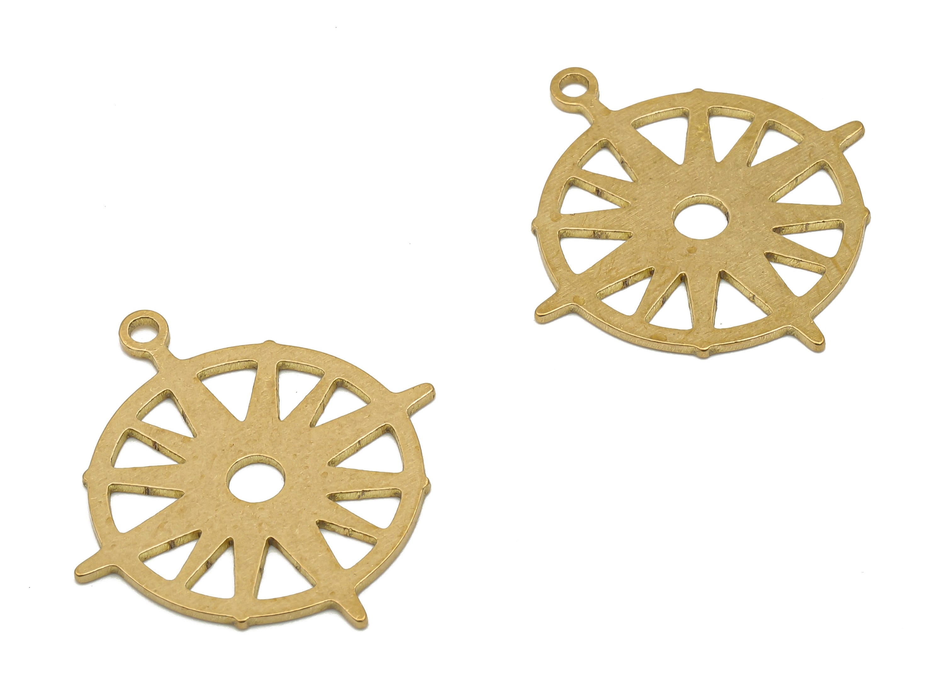 Brass North Star Charm - Raw Brass Polar Star Cutout Earring Charm - Starburst Necklace Charm - Laser Cut - 24.78x22.44x0.65mm - PPA4225 - DOMEDBAZAAR