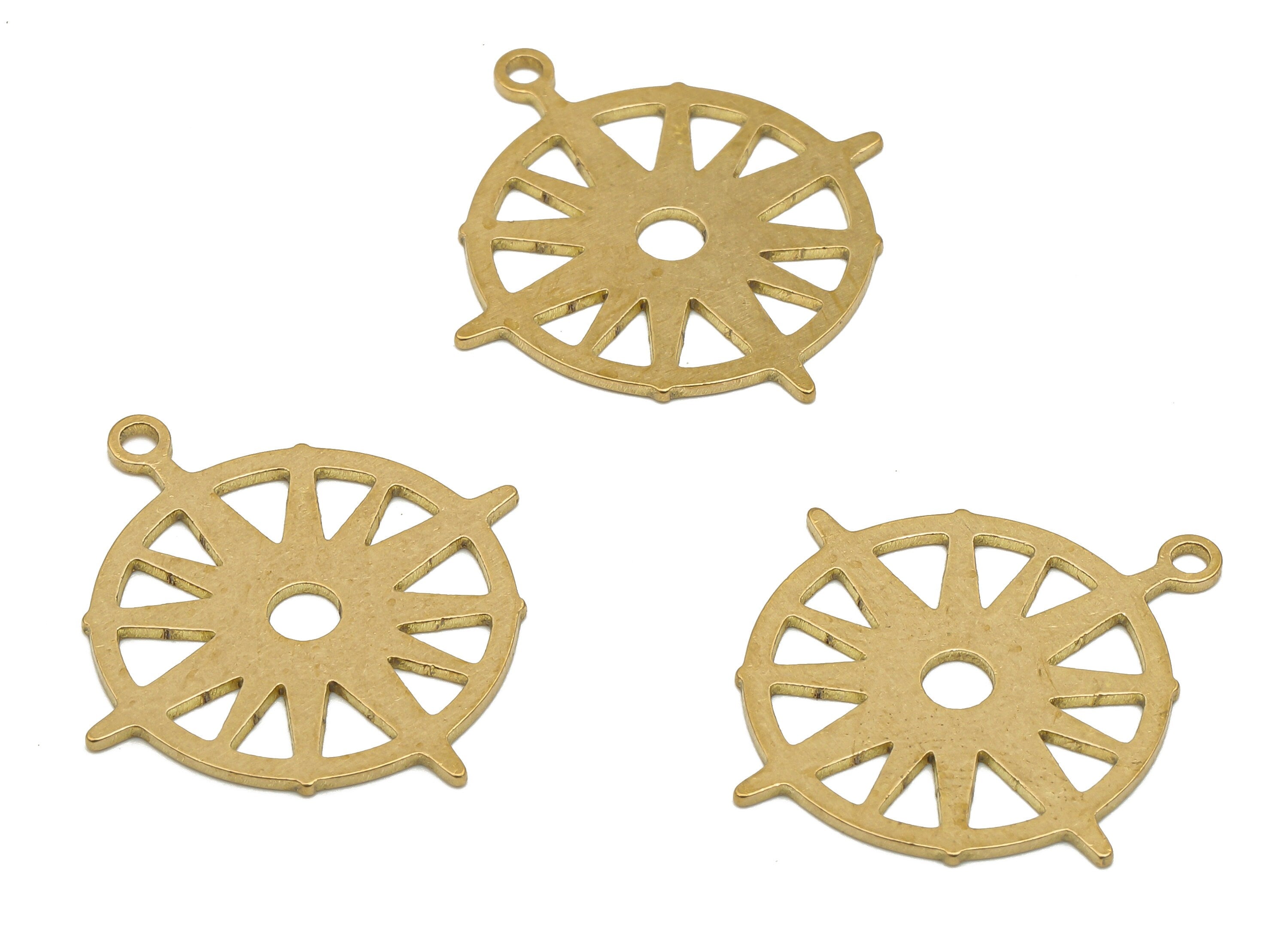 Brass North Star Charm - Raw Brass Polar Star Cutout Earring Charm - Starburst Necklace Charm - Laser Cut - 24.78x22.44x0.65mm - PPA4225 - DOMEDBAZAAR