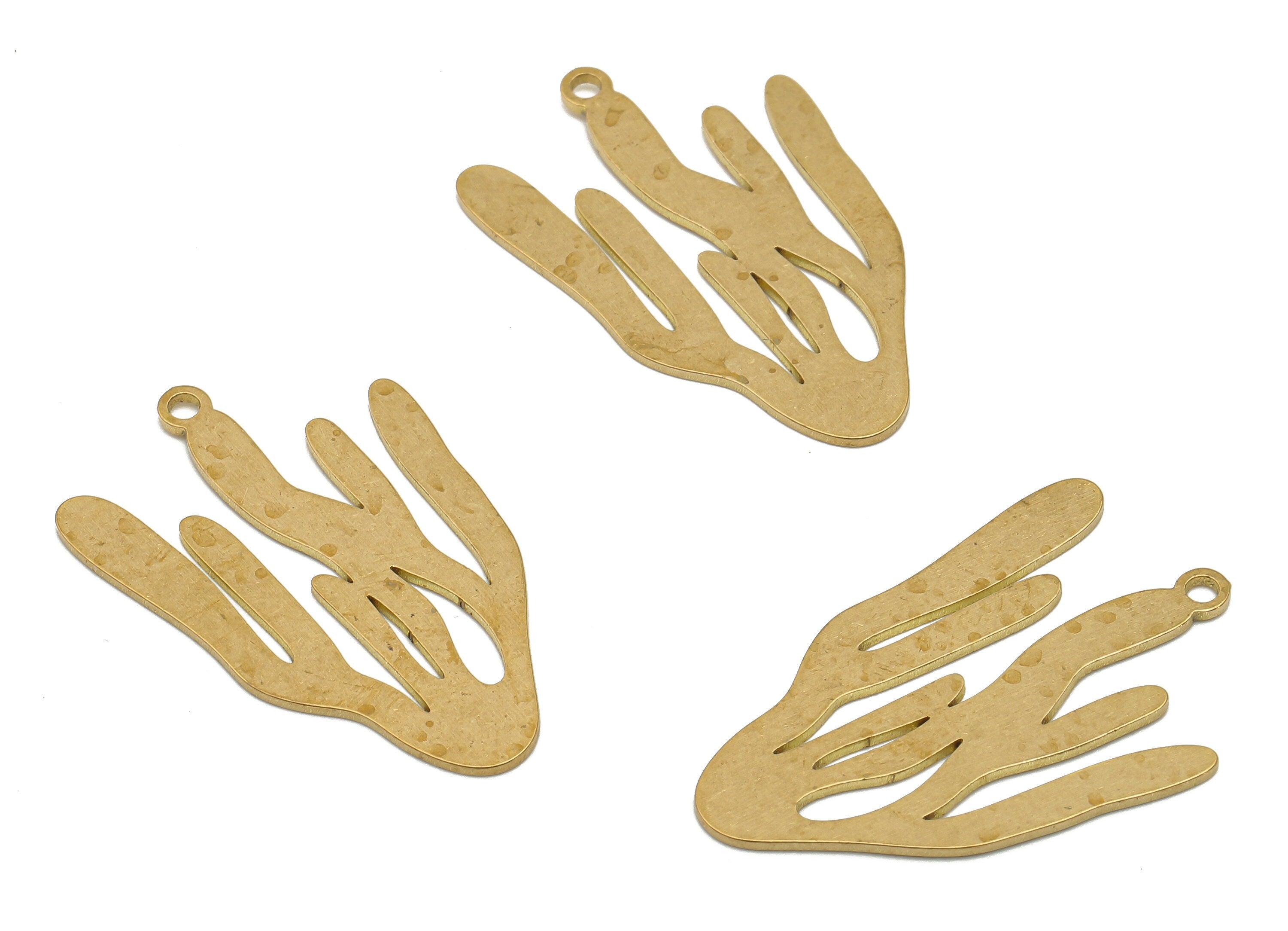 Brass Coral Earring Charm - Raw Brass Sea Plant Cutout Pendant - Earring Findings - Jewelry Making Supplies - 30.14x19.59x0.66mm - PPA4328 - DOMEDBAZAAR