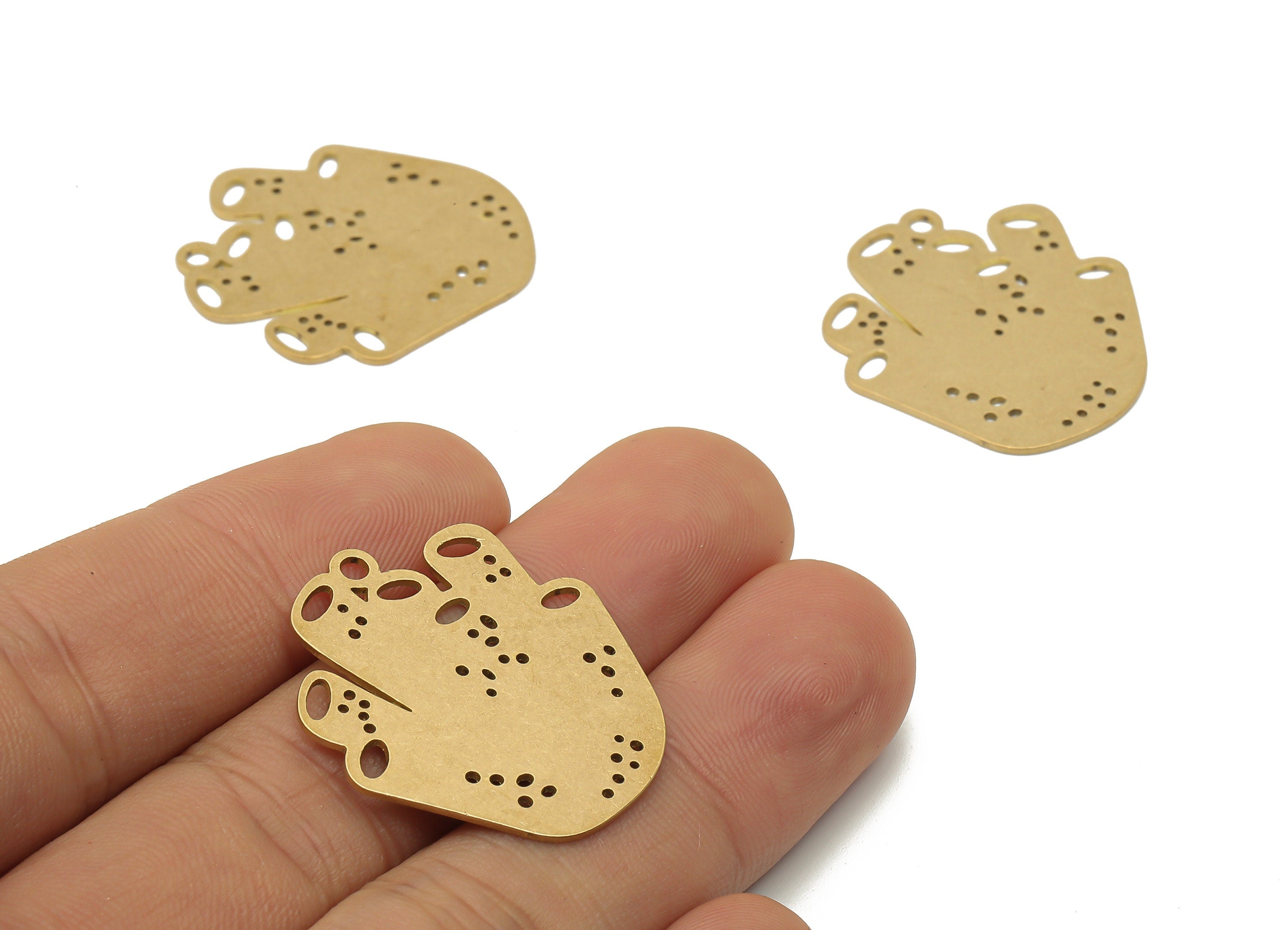 Brass Sea Plant Earring Charm - Raw Brass Sea Plant Cutout Pendant - Earring Finding - Jewelry Making Supplies - 29.83x29.1x0.64mm - PPA4341 - DOMEDBAZAAR