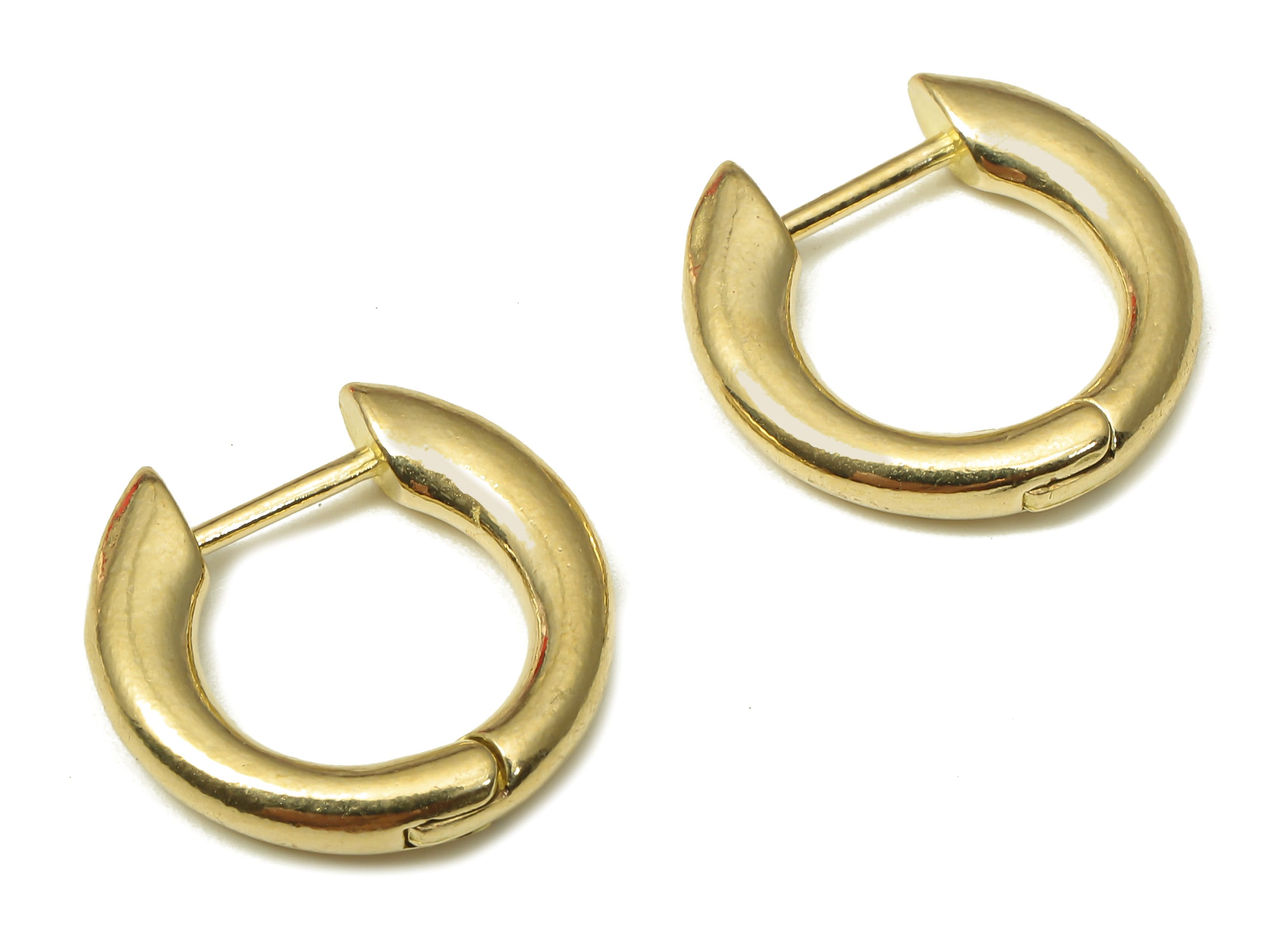 Brass Round Earring Clasp - Raw Brass Circle Huggie Earring - Huggie Hoop Earring - Thick Hoop Earring - 15.5x15.05x2.51mm - PP7923 - DOMEDBAZAAR