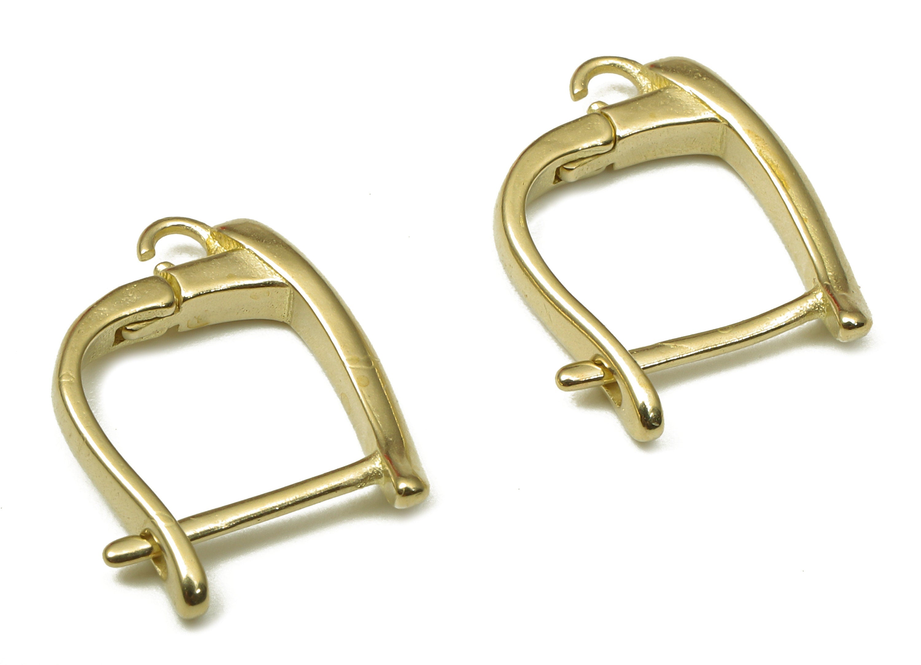 Brass Earring Clasp  - Raw Brass Stud Earrings - Dainty Earrings - 15.54x13.1x2.3mm - PP7945 - DOMEDBAZAAR