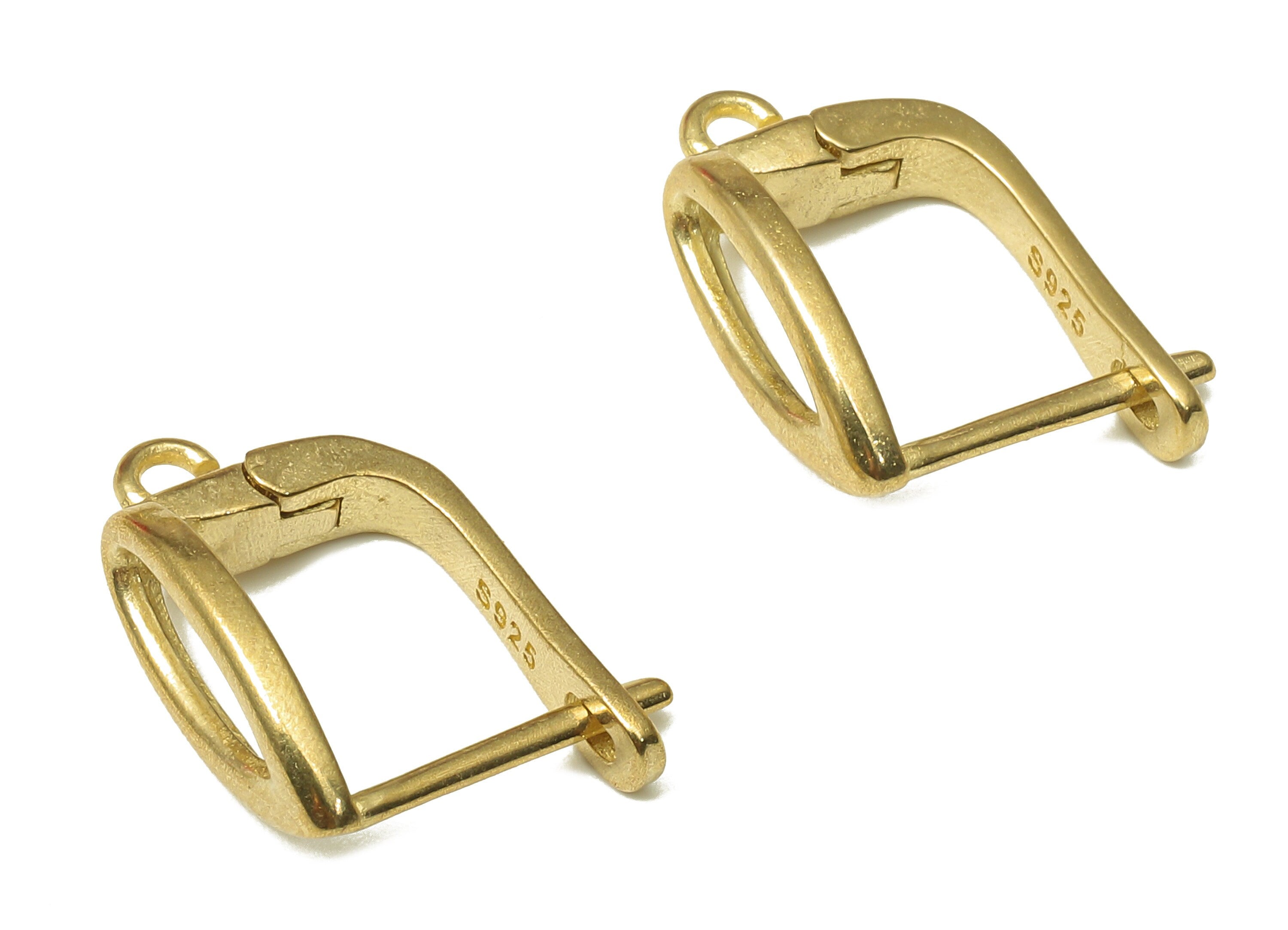 Brass Marquise Earring Clasp - Raw Brass Drop Earring Stud - Dainty Earrings - 14.93x12.25x1.5mm - PP7947 - DOMEDBAZAAR