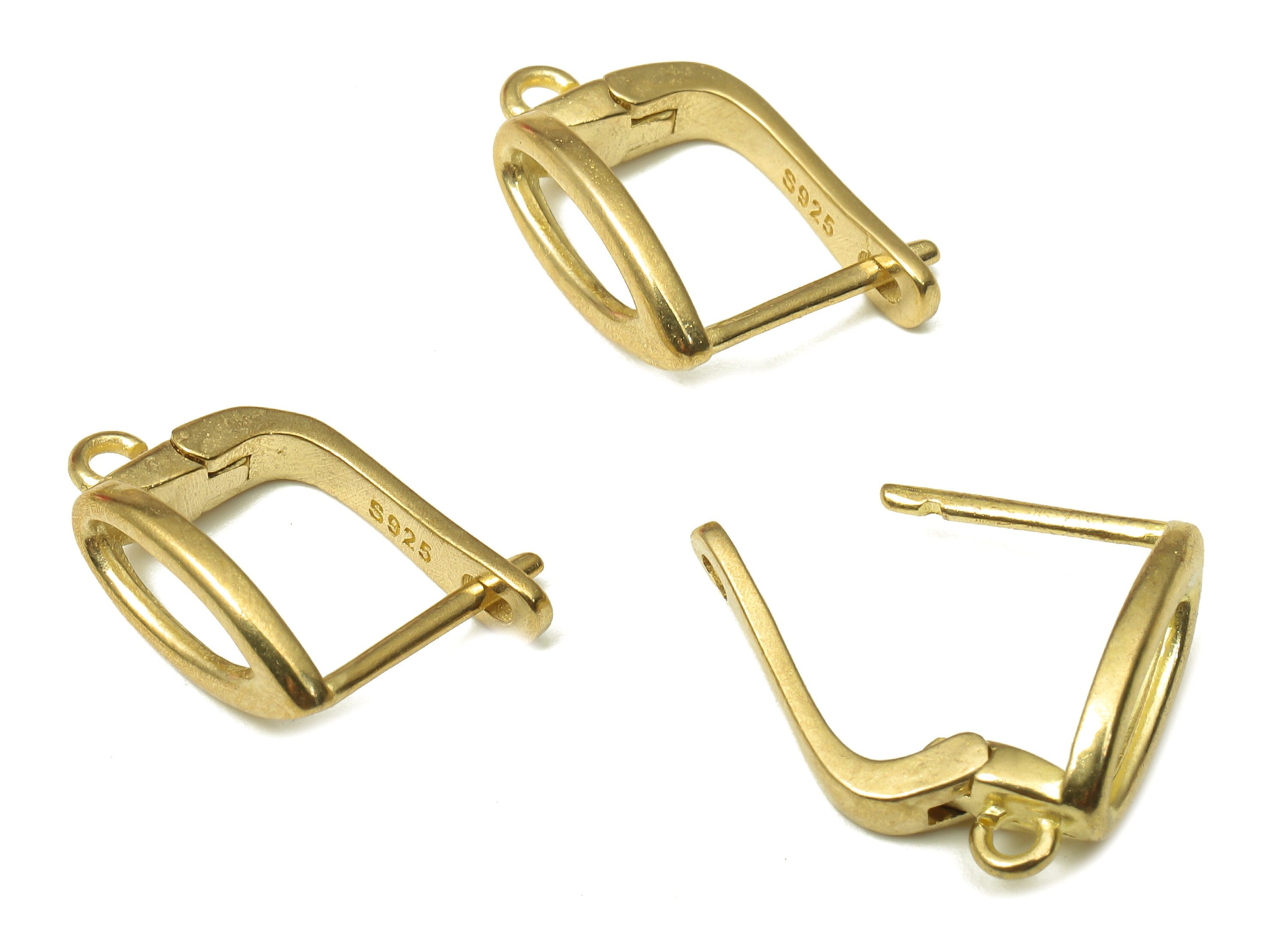 Brass Marquise Earring Clasp - Raw Brass Drop Earring Stud - Dainty Earrings - 14.93x12.25x1.5mm - PP7947 - DOMEDBAZAAR