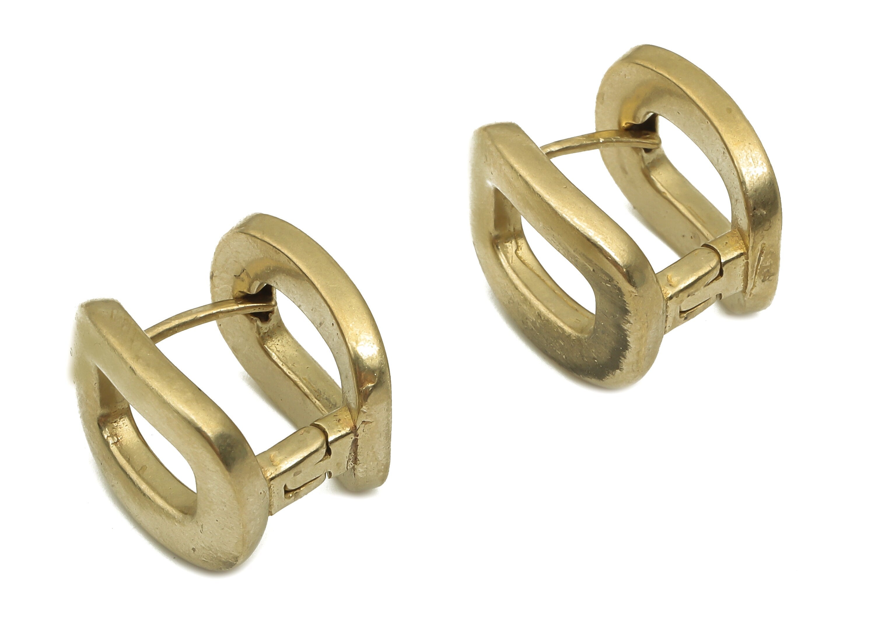 Brass Round Hoop Earring Clasps - Raw Brass Thick Circle Oval Huggie Hoop Earrings - Huggie Earring - 16.41x12.13x2.42mm - PP7867 - DOMEDBAZAAR