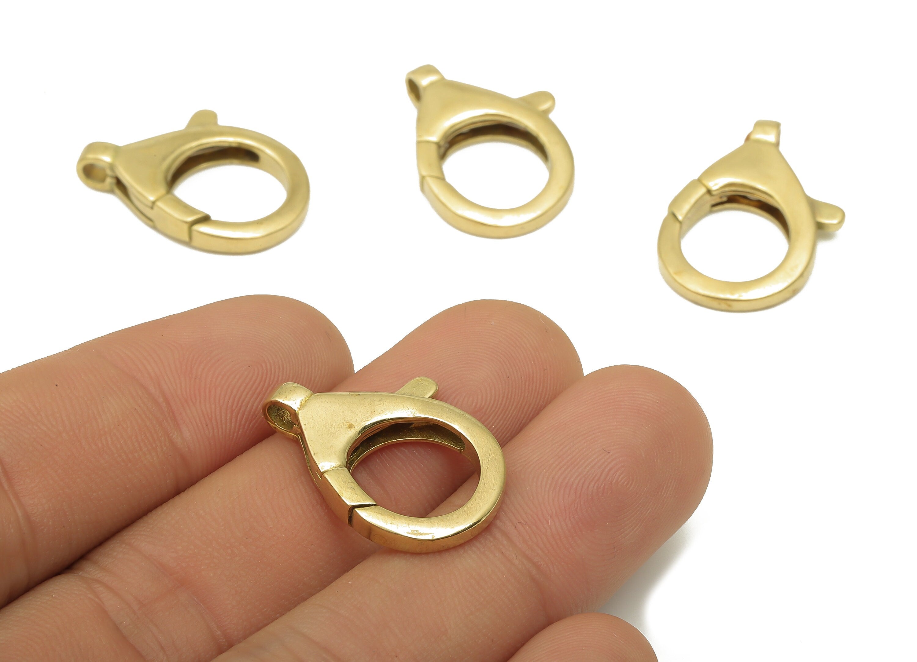 Brass Parrot Clasps - Raw Brass Claw Clasps - Lobster Clasps -Brass Earring Findings - Jewelry Supplies -24.25x16.08x4.72mm- pp7886 - DOMEDBAZAAR