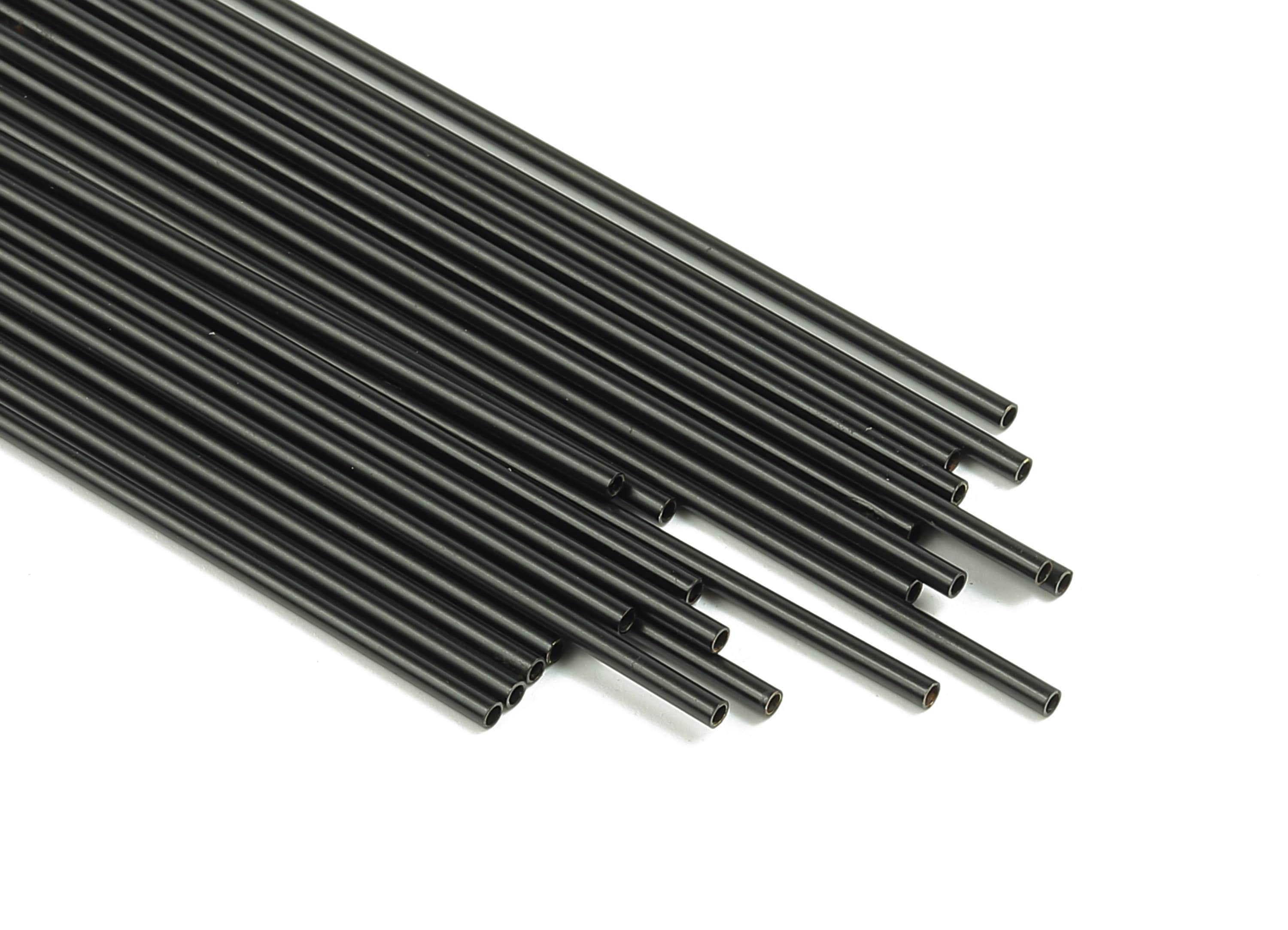 Matte Black Himmeli Tubes - Raw Brass Round Himmeli DIY Tube Beads - Circle Pipes for Geometric - For Air Plants -1.5x0.2x70mm - PP4567B-70 - DOMEDBAZAAR