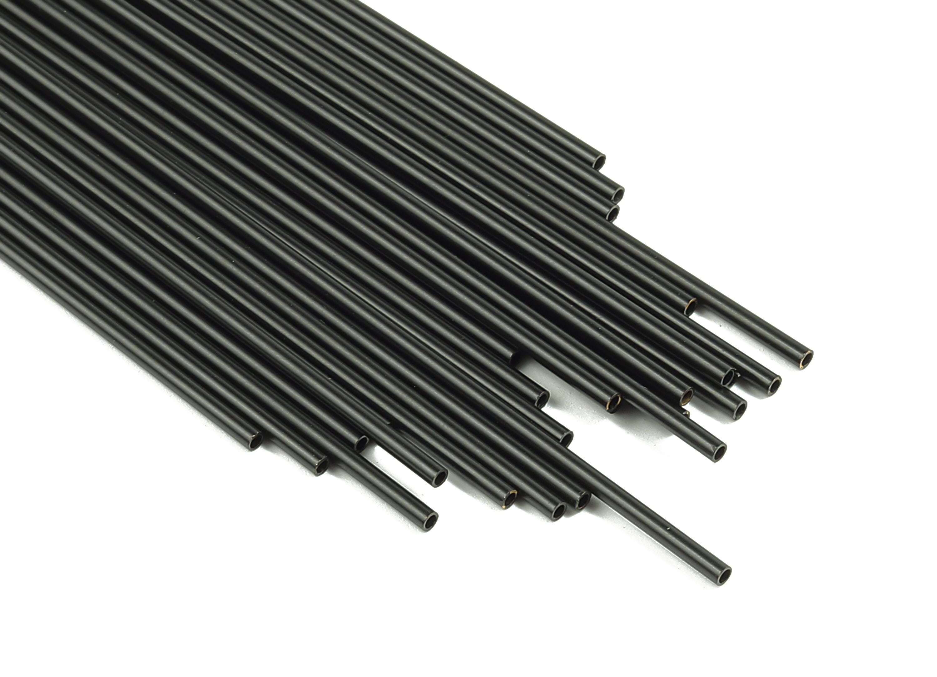 Matte Black Himmeli Tubes - Raw Brass Round Himmeli DIY Tube Beads - Circle Pipes for Geometric - For Air Plants -1.5x0.2x90mm - PP4567B-90 - DOMEDBAZAAR