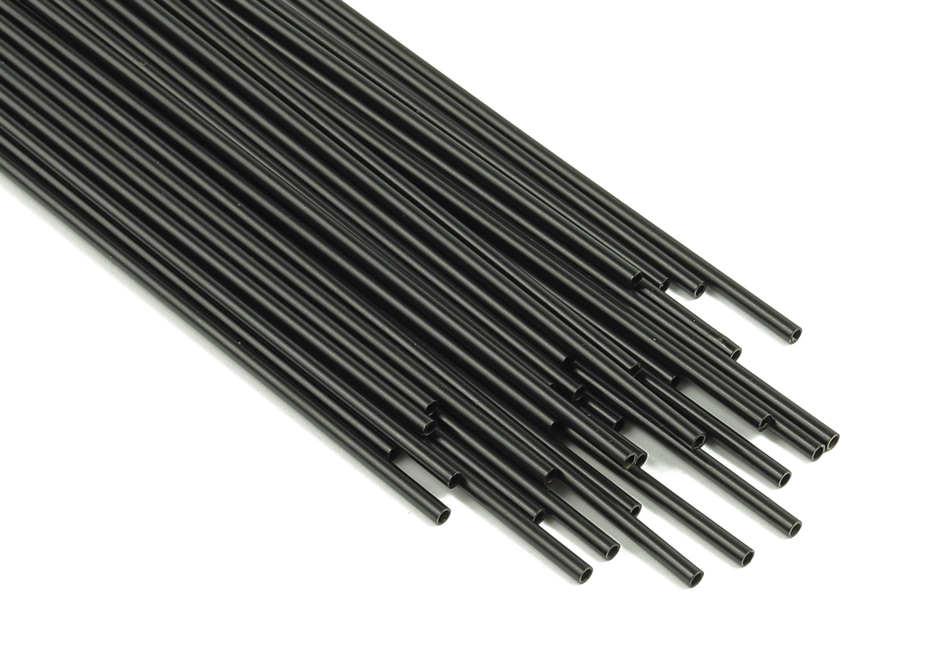 Matte Black Himmeli Tubes - Raw Brass Round Himmeli DIY Tube Beads - Circle Pipes for Geometric - For Air Plants -1.5x0.2x100mm- PP4567B-100 - DOMEDBAZAAR