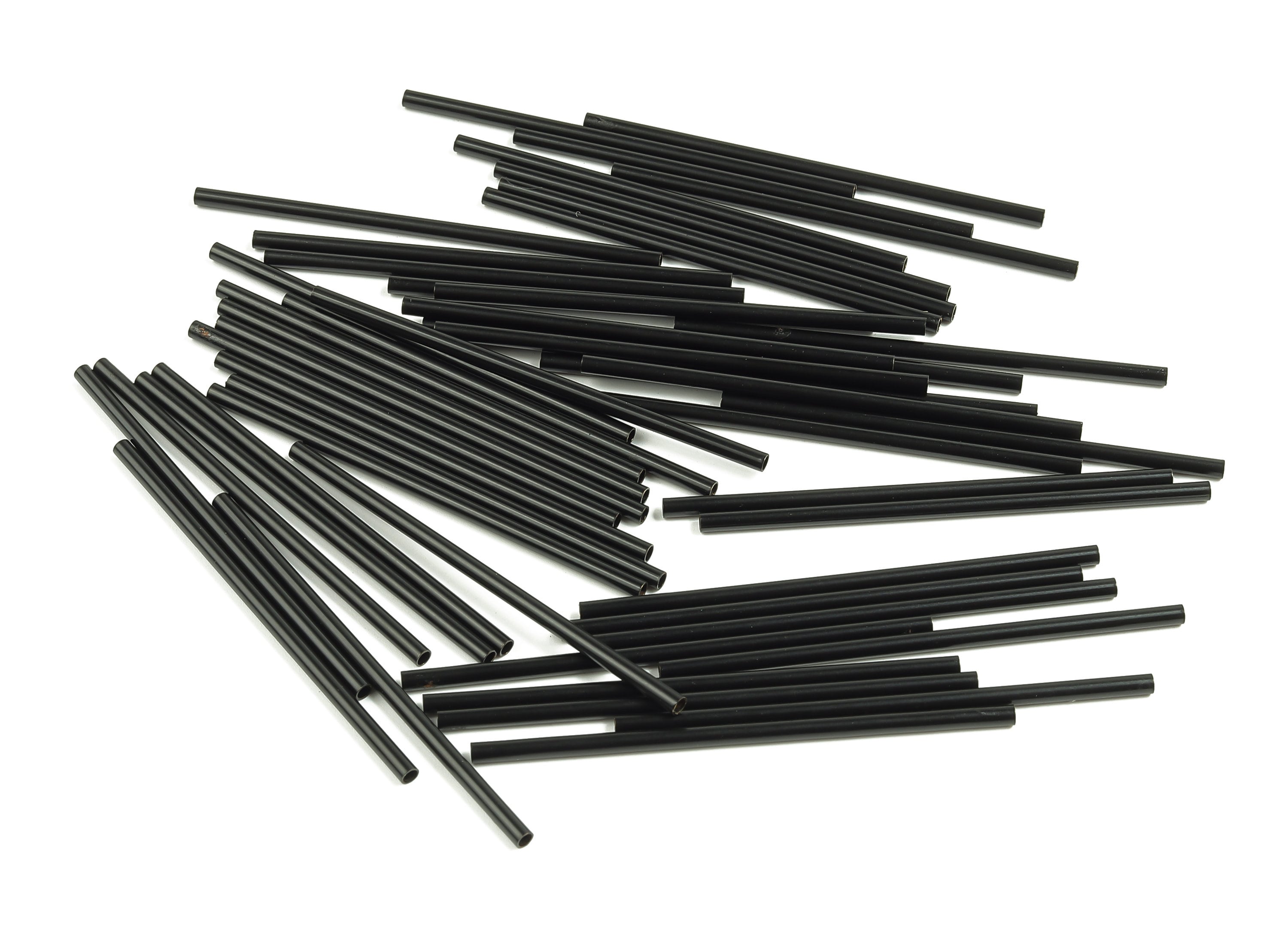 Matte Black Himmeli Tubes - Raw Brass Round  Himmeli DIY Tube Beads - Circle Pipes for Geometric - For Air Plants - 2x0.2x50mm- PP4568B-50 - DOMEDBAZAAR