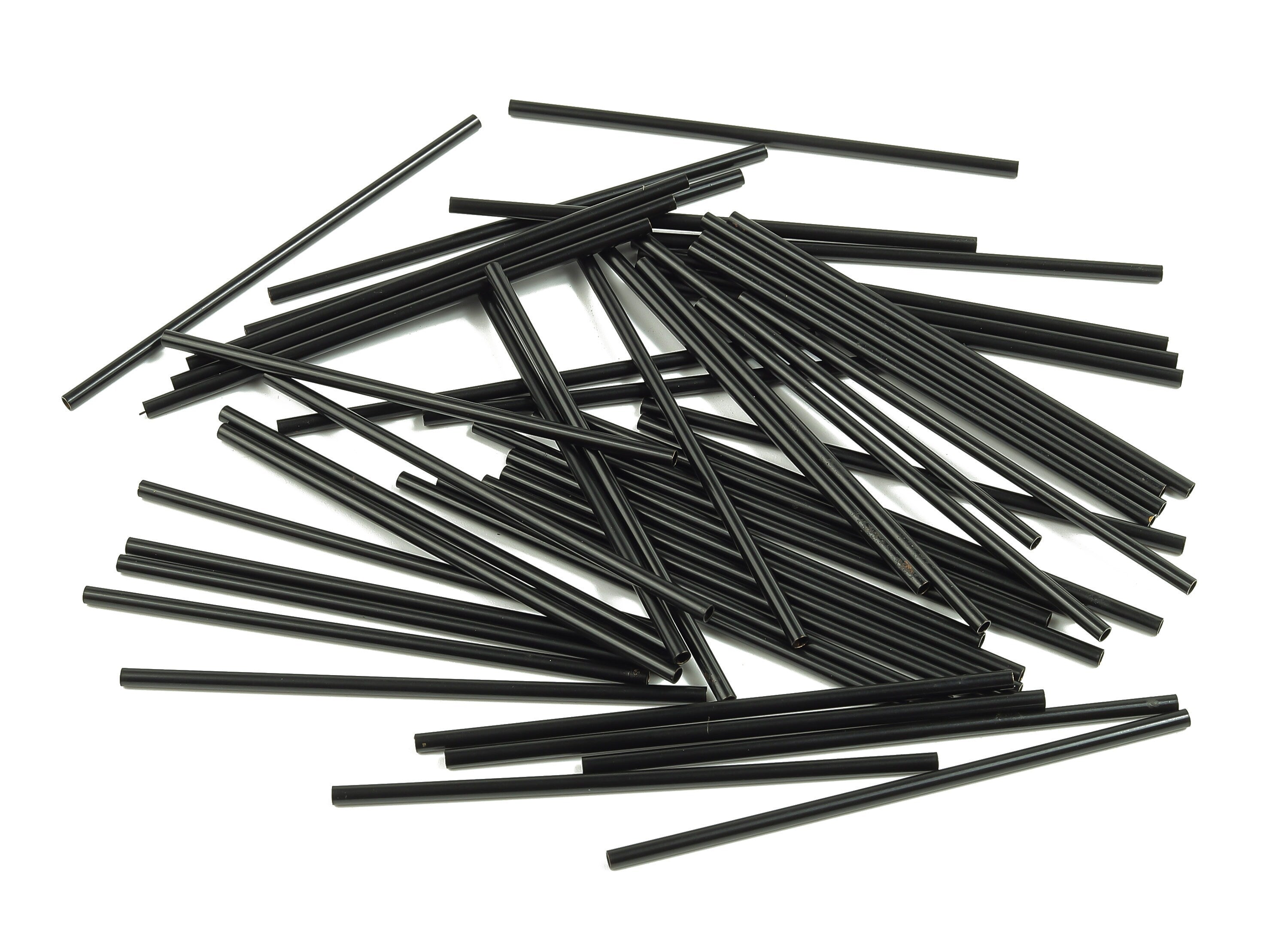 Matte Black Himmeli Tubes - Raw Brass Round  Himmeli DIY Tube Beads - Circle Pipes for Geometric - For Air Plants - 2x0.2x60mm- PP4568B-60 - DOMEDBAZAAR