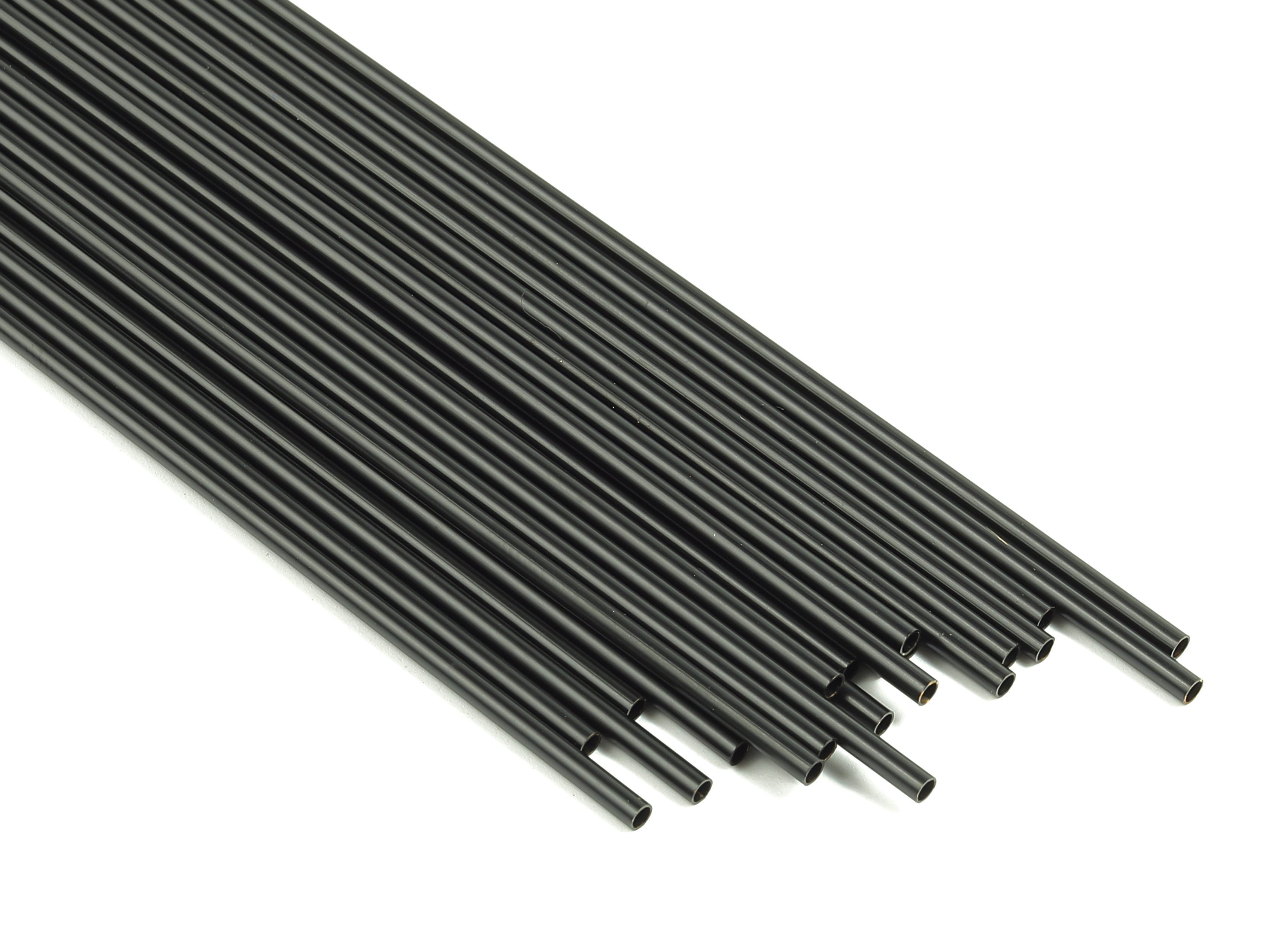 Matte Black Himmeli Tubes - Raw Brass Round  Himmeli DIY Tube Beads - Circle Pipes for Geometric - For Air Plants - 2x0.2x120mm -PP4568B-120 - DOMEDBAZAAR