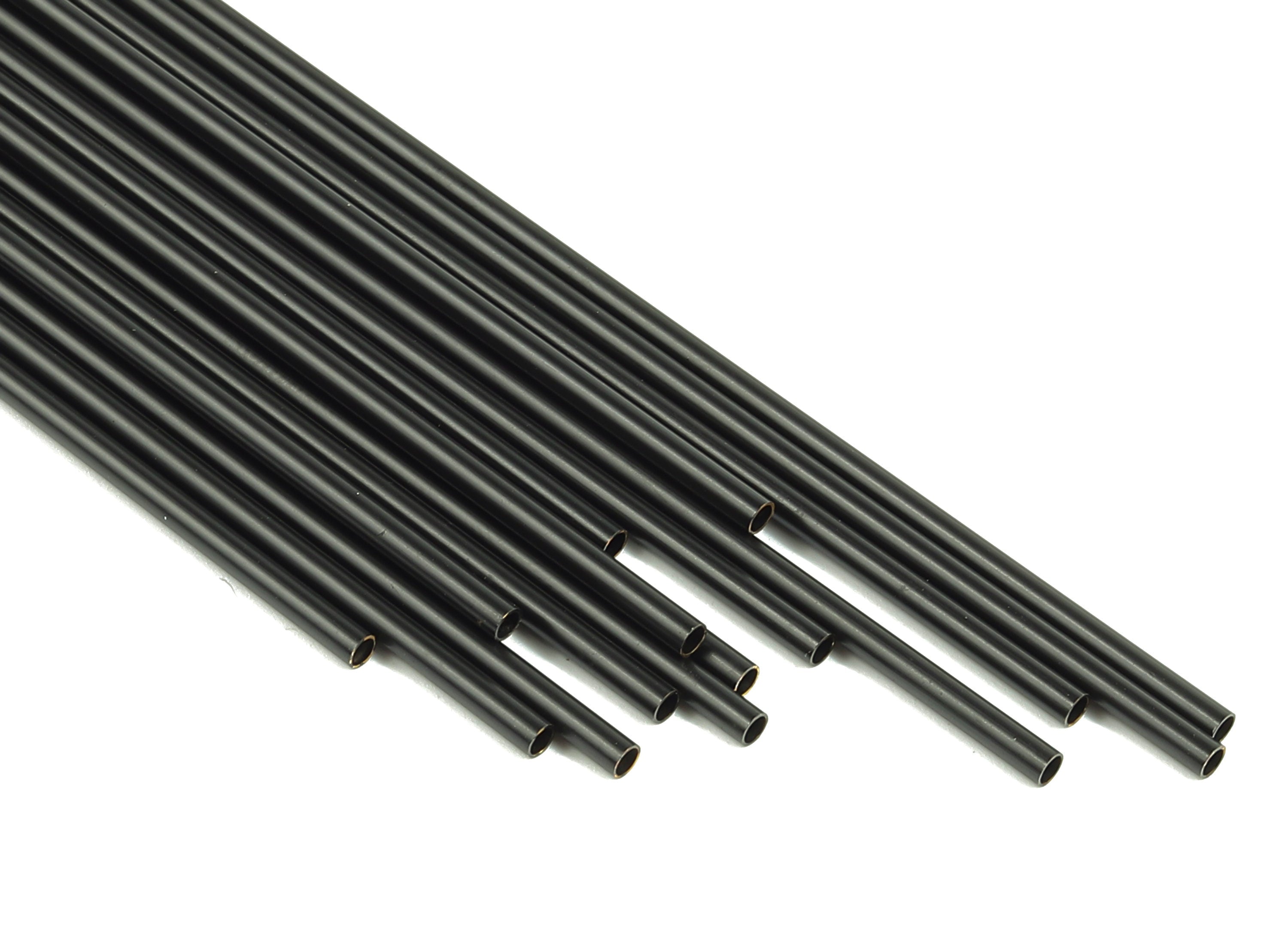 Matte Black Himmeli Tubes - Raw Brass Round  Himmeli DIY Tube Beads - Circle Pipes for Geometric - For Air Plants - 2x0.2x130mm -PP4568B-130 - DOMEDBAZAAR