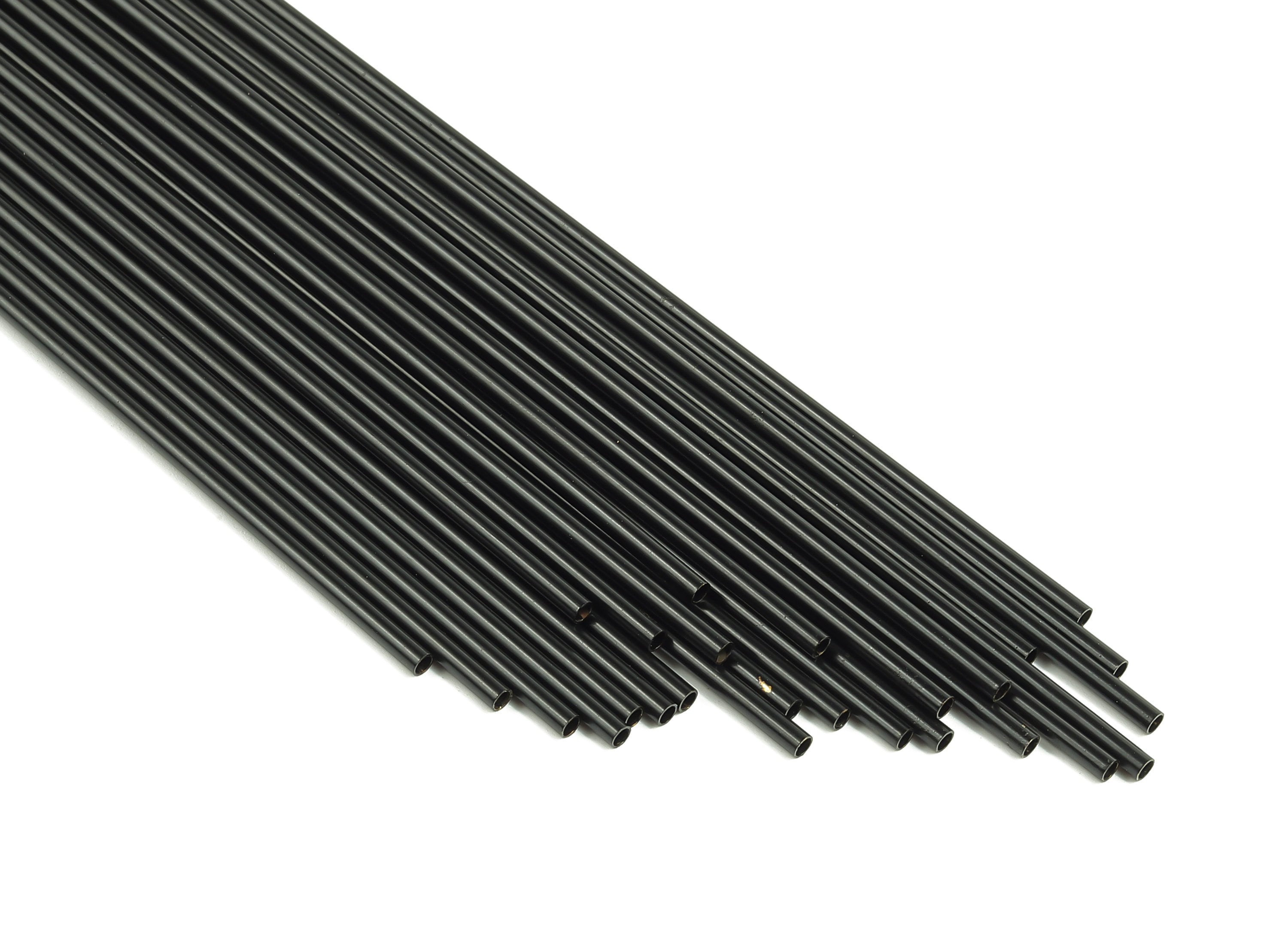 Matte Black Himmeli Tubes - Raw Brass Round  Himmeli DIY Tube Beads - Circle Pipes for Geometric - For Air Plants - 2x0.2x170mm- PP4568B-170 - DOMEDBAZAAR