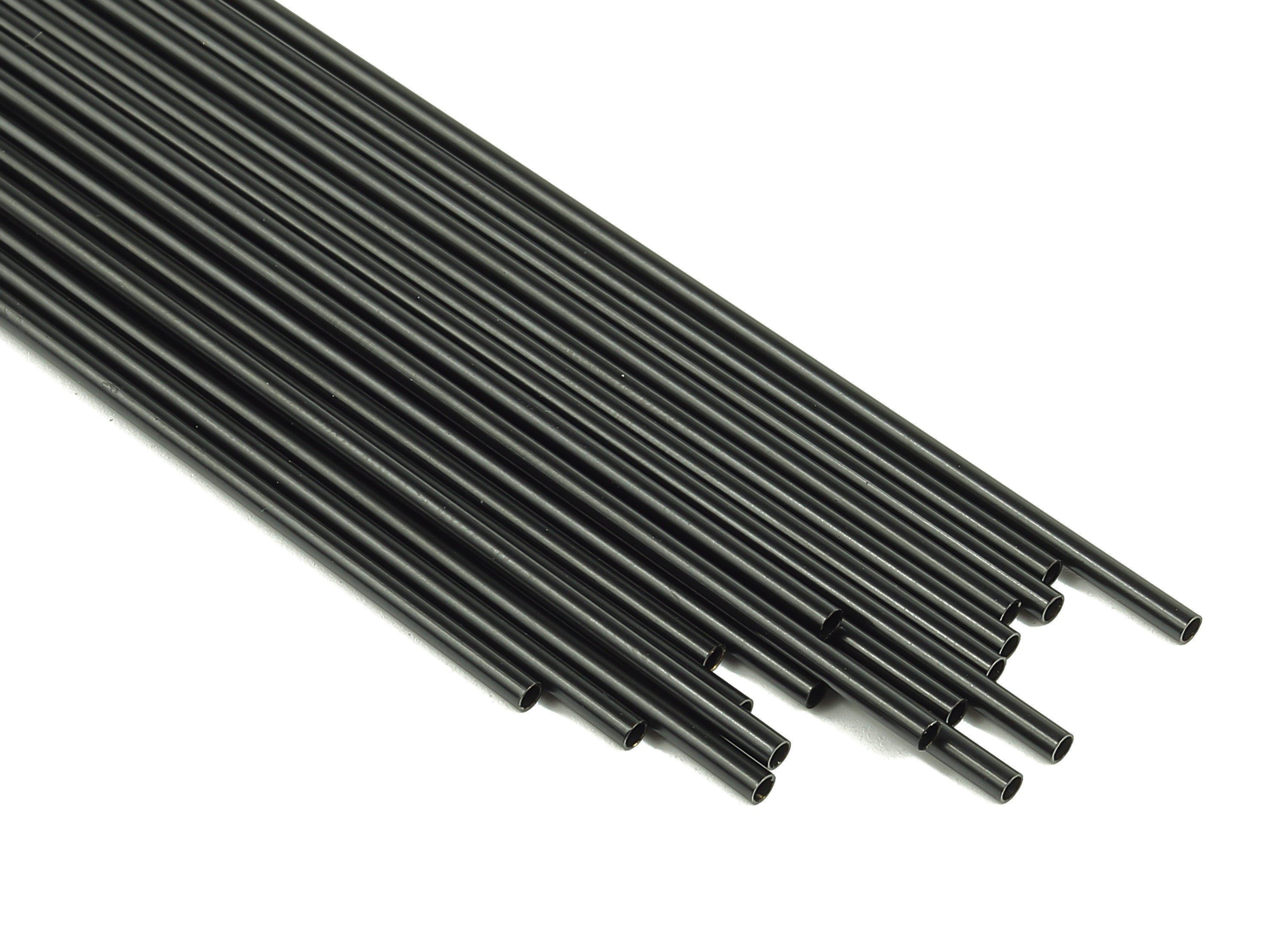 Matte Black Himmeli Tubes - Raw Brass Round  Himmeli DIY Tube Beads - Circle Pipes for Geometric - For Air Plants - 2x0.2x180mm- PP4568B-180 - DOMEDBAZAAR