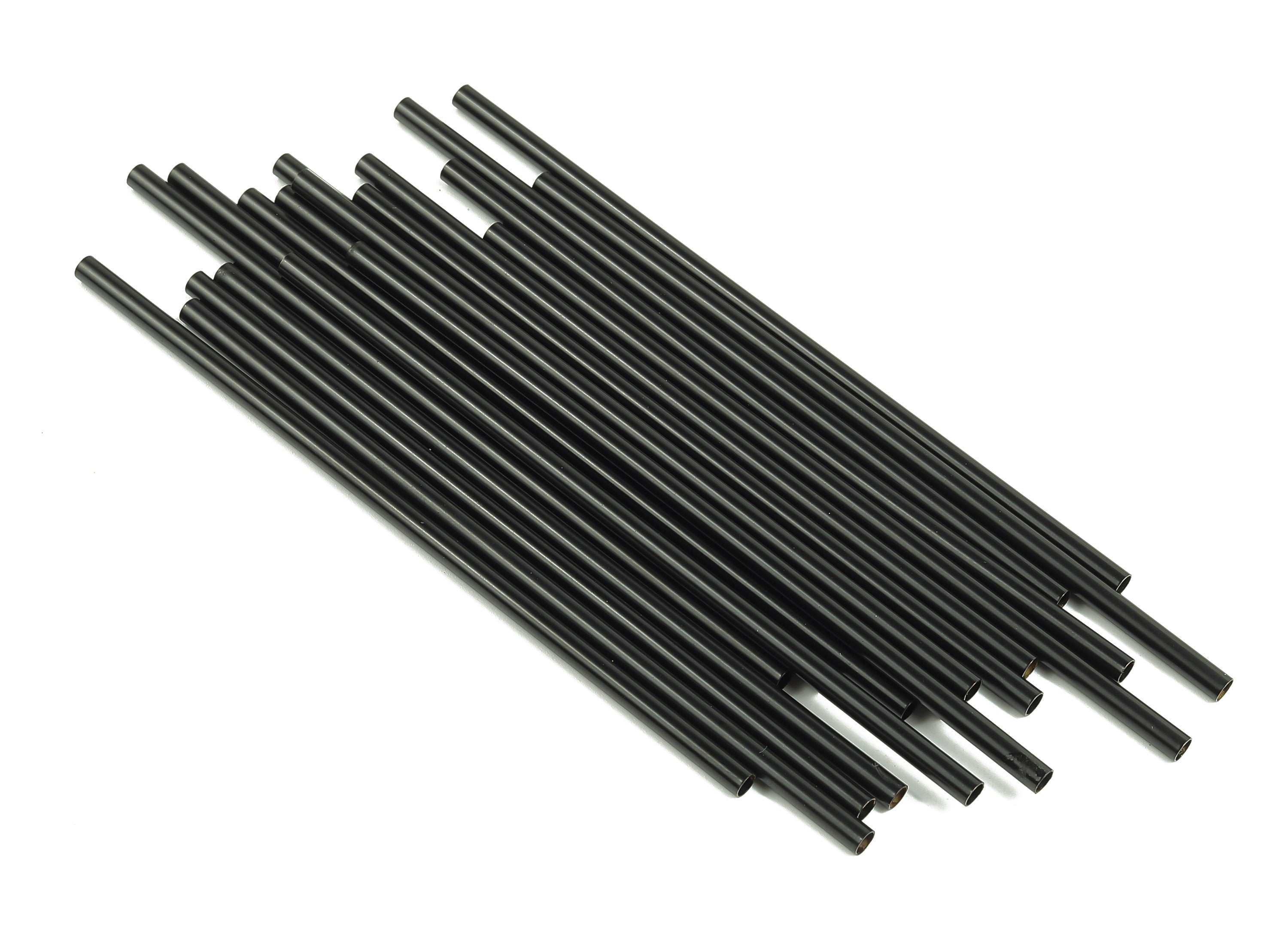 Matte Black Himmeli Tubes - Raw Brass Round Himmeli DIY Tube Beads - Circle Pipes for Geometric - For Air Plants - 2.5x0.2x80mm- PP4569B-80 - DOMEDBAZAAR